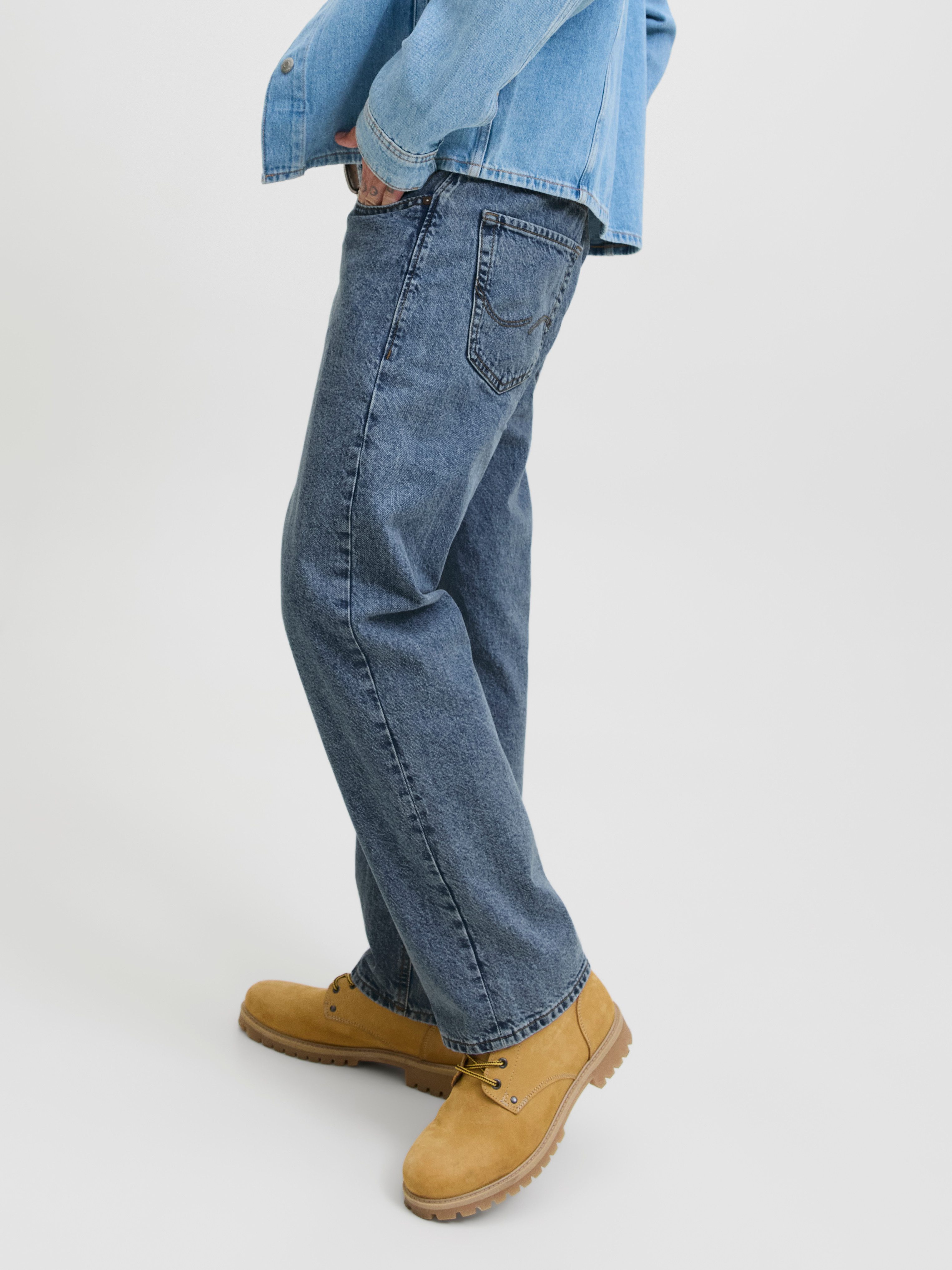 Jack & Jones Relax-fit-Jeans JJIEDDIE mit hoher Taille und lockerer Passform Baumwolle, relaxed fit