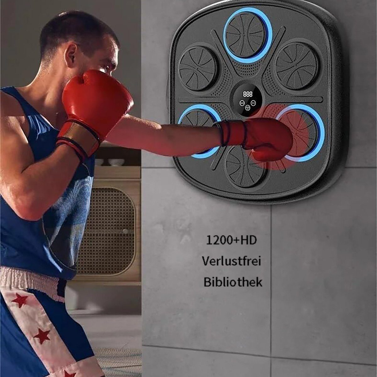götäzer Handschuhe) -Boxmaschine Intelligente Spielen Sie -Wandziele,Boxtrainingsausrüstung -Bluetooth Musik,Wand, Sportanzug (Erwachsene Boxziel Dingen,Box (1-tlg),
