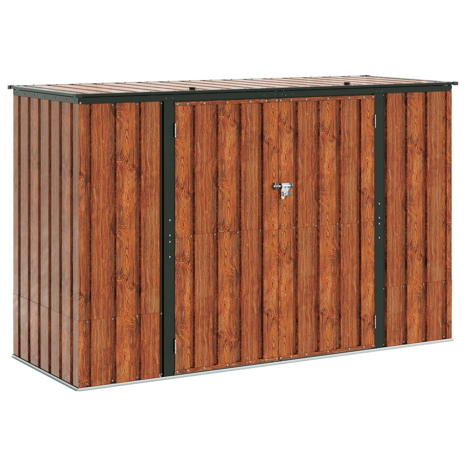 vidaXL Gartenhaus Gartenlagerbox Braun 214 x 82 x 132 cm Stahl