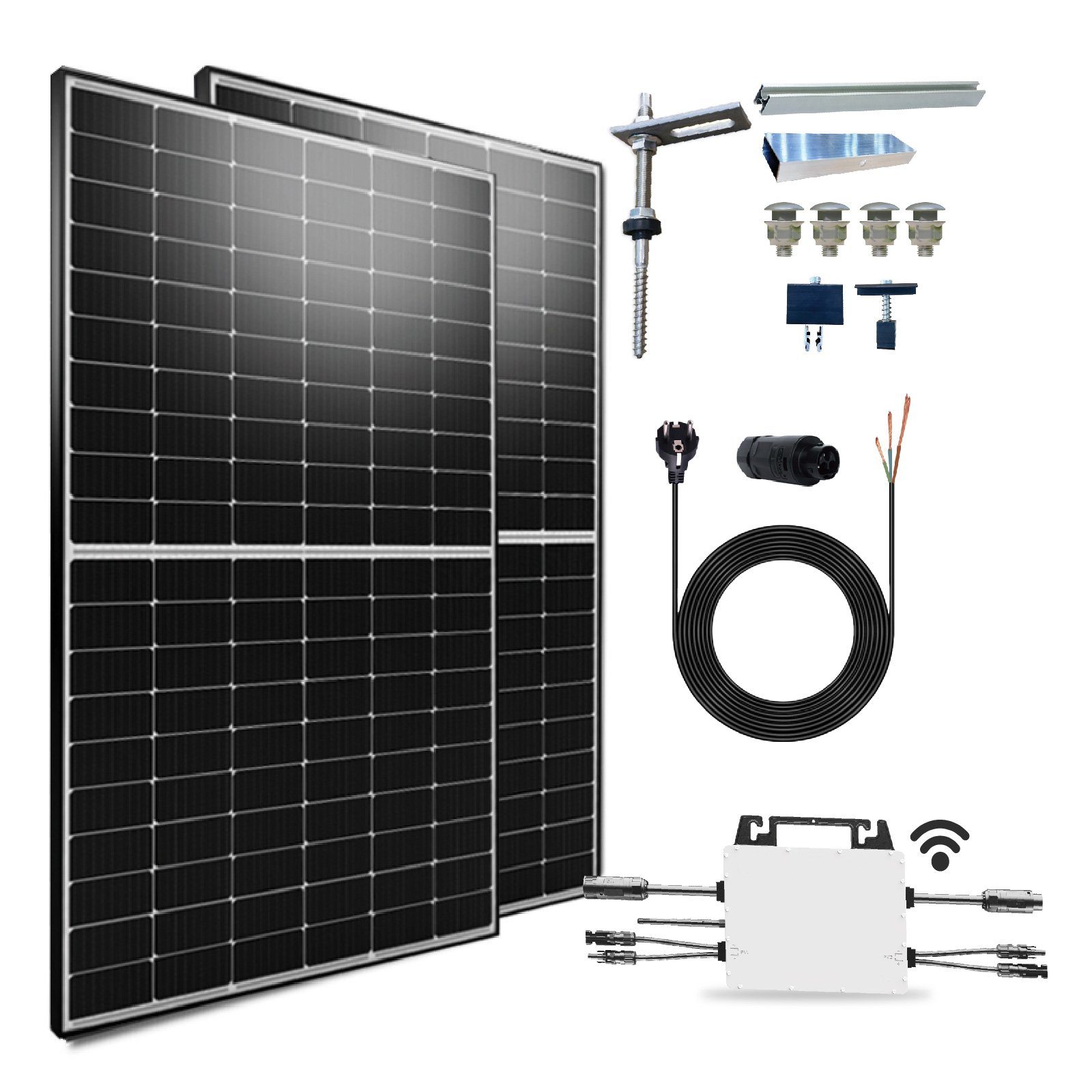 800W Stockschrauben PV-Montage, Solaranlage Komplettset, Balkonkraftwerk 1000W Wechselrichter Mit EPP.Solar Hypontech WIFI Upgradefähiger