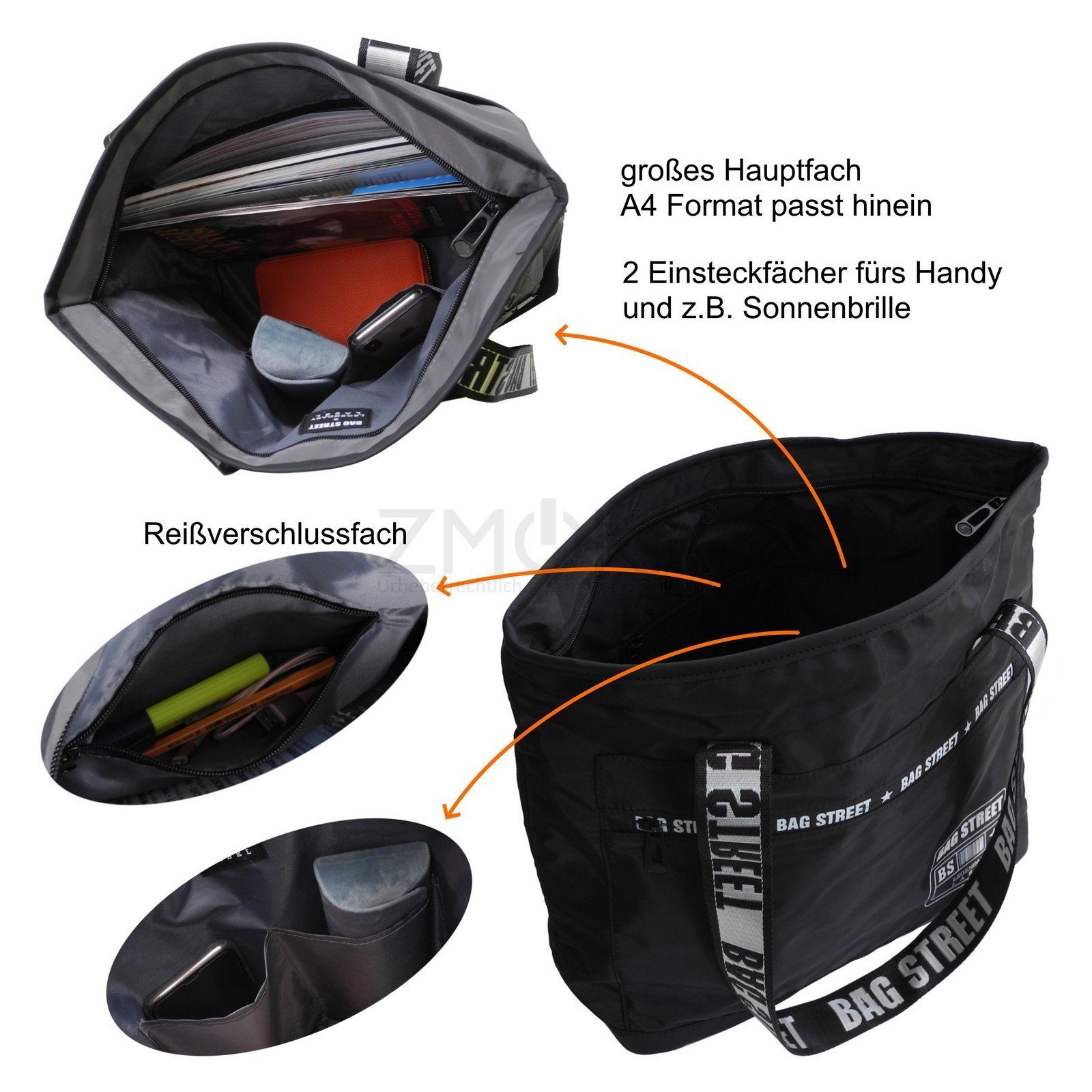 BAG STREET Handtasche Bag Street - leichter Damen Shopper Schultertasche Handtasche Auswahl (1 Stück)