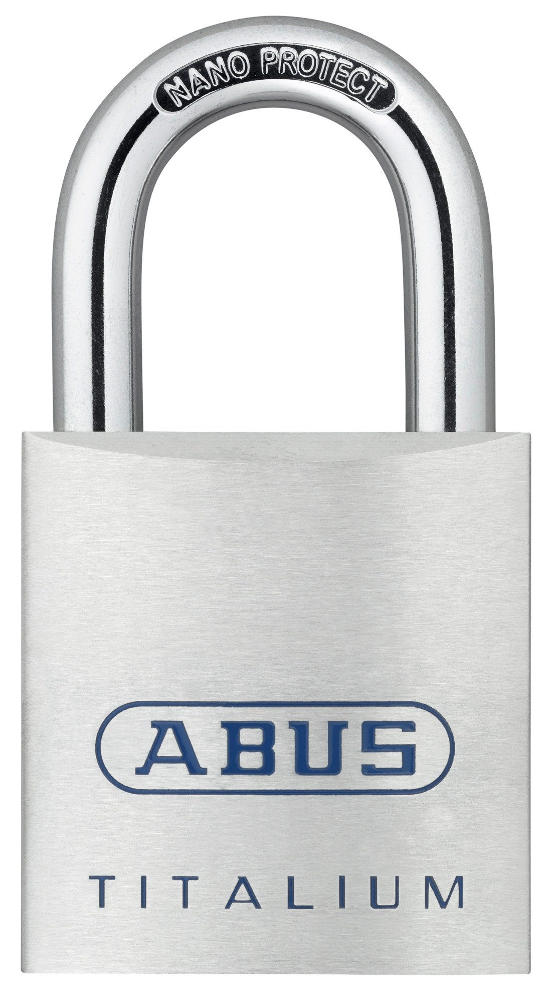 ABUS Vorhängeschloss Vorhangschloss 80TI/40 gl. TITALIUM™- leichter, massiver Schlosskörper, Sicherheitsklasse 7, (1-tlg), Bügel aus geh. Stahl, 6-Stift Präzisionszylinder, inkl. 2 Schlüssel