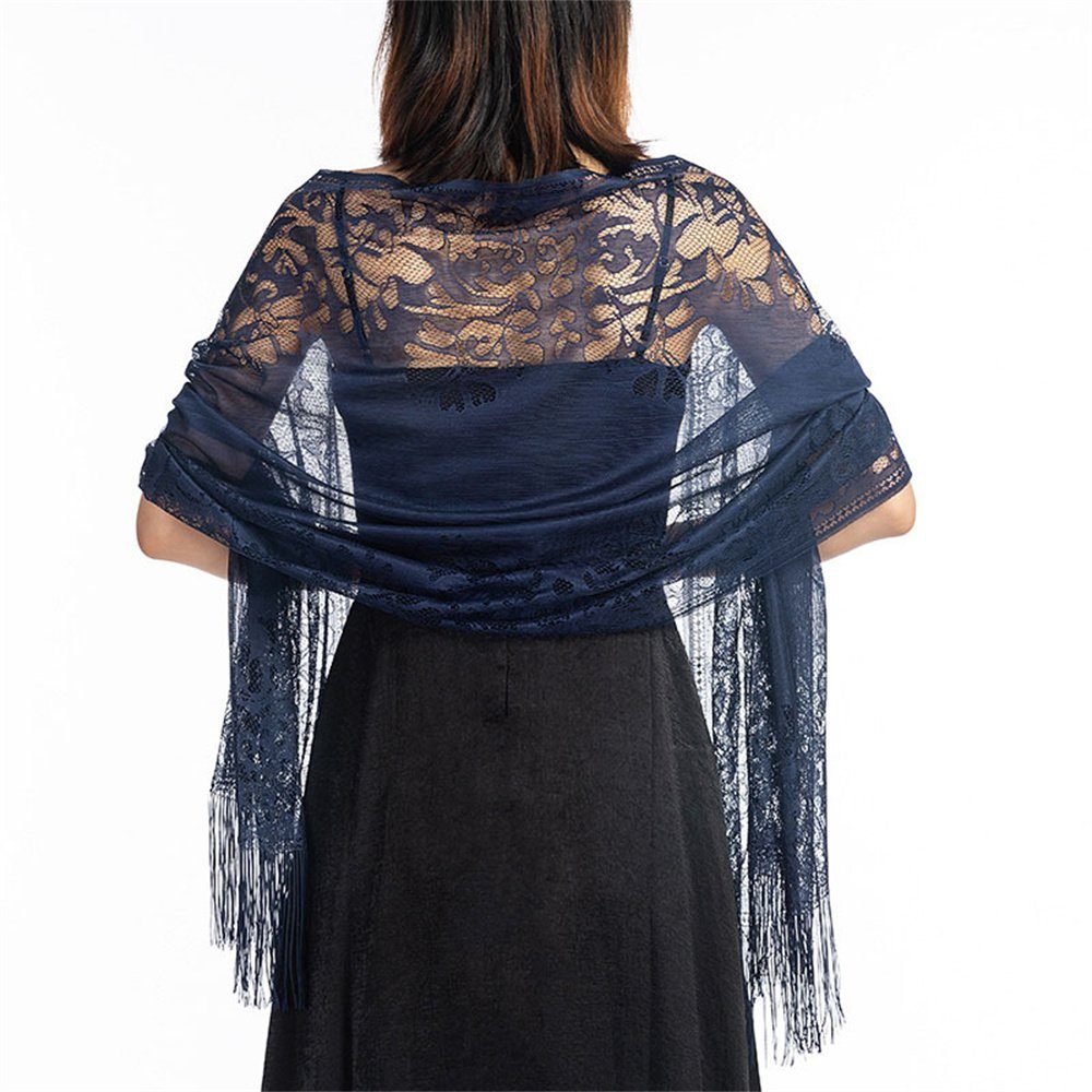 SHIBYÜÜ Strandkleid »Damen Spitze Floral Schal mit Quasten, weiche Mesh  Fransen Wraps für Hochzeit Abend Party Kleider« online kaufen | OTTO