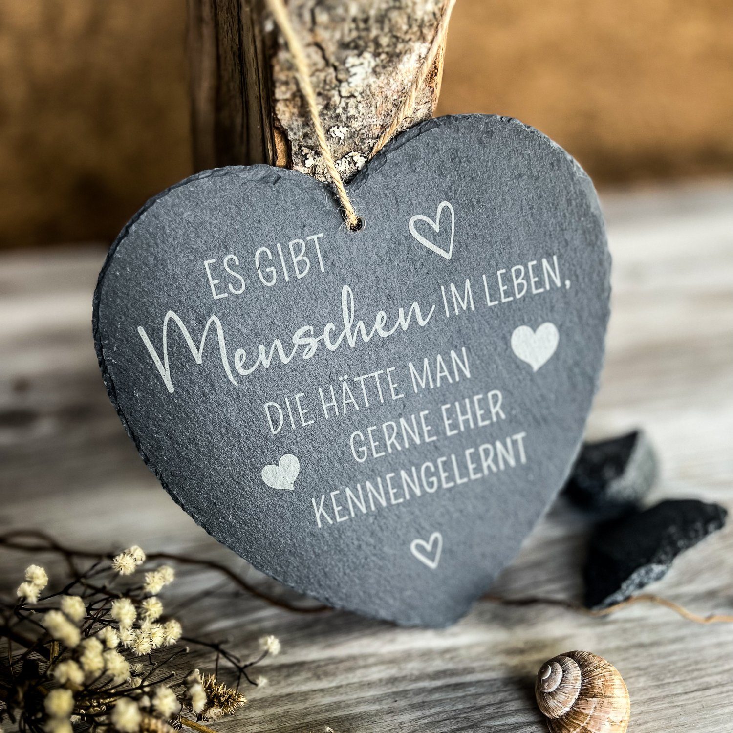 Spruchreif® Dekohänger Großes Schieferherz mit Gravur, Wanddeko günstig online kaufen