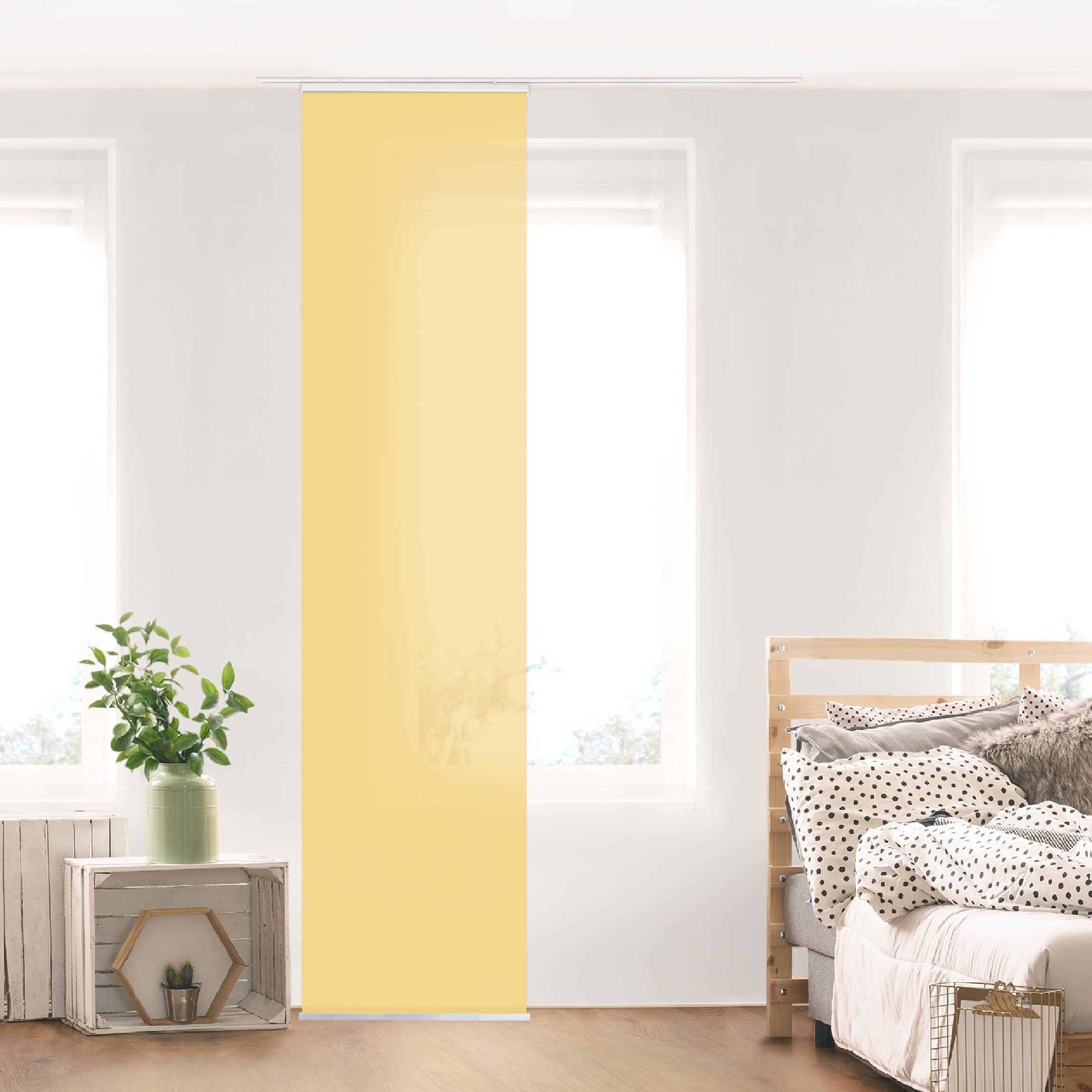 Bilderdepot24 Schiebegardine modern Flächenvorhang blickdicht Honig, günstig online kaufen
