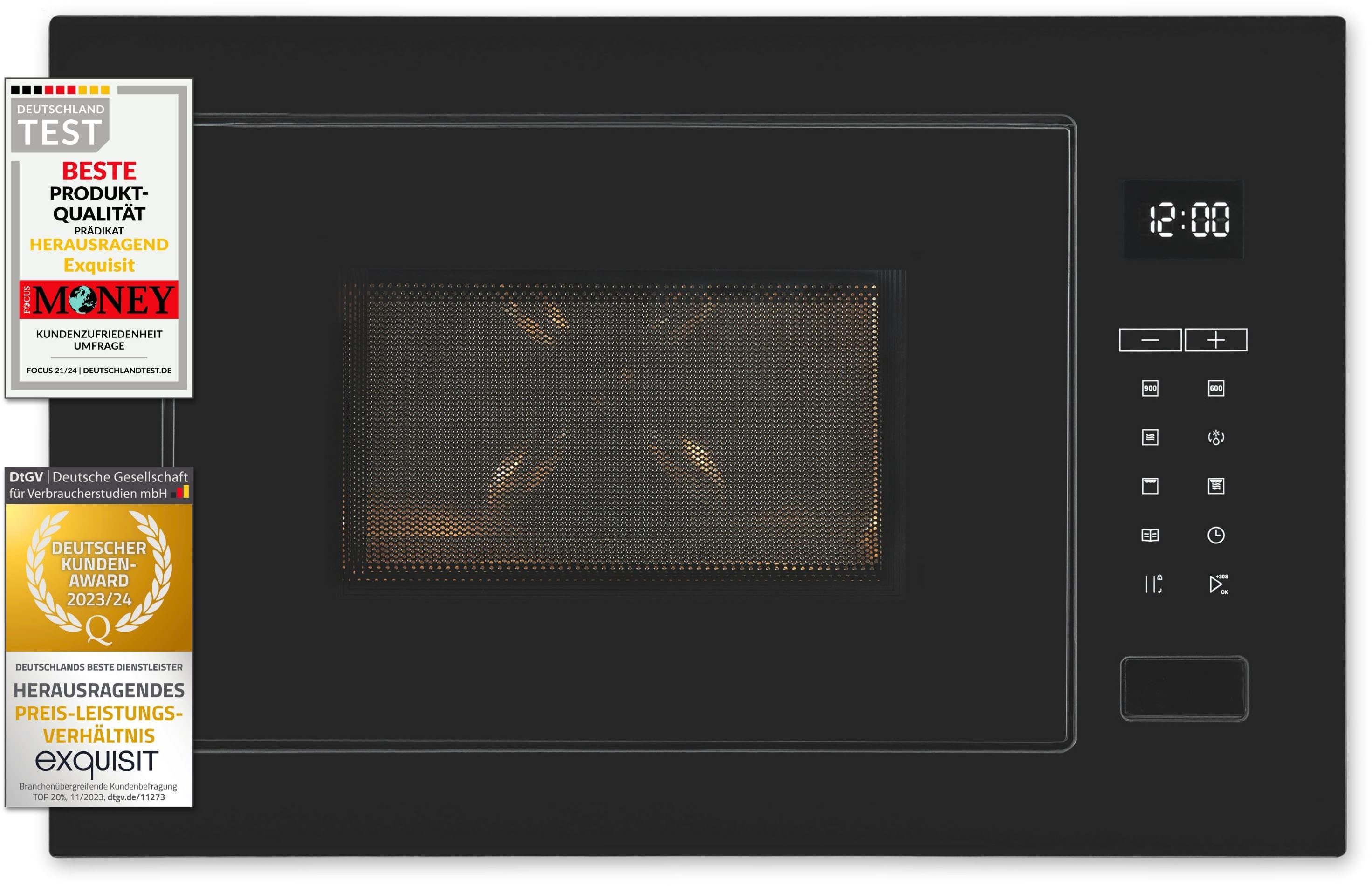 exquisit Einbau-Mikrowelle EMW25-G-020, Grill, Mikrowelle, 25 l, 2-in-1 Gerät: Aufwärmen oder Grillen – Genuss im Handumdrehen