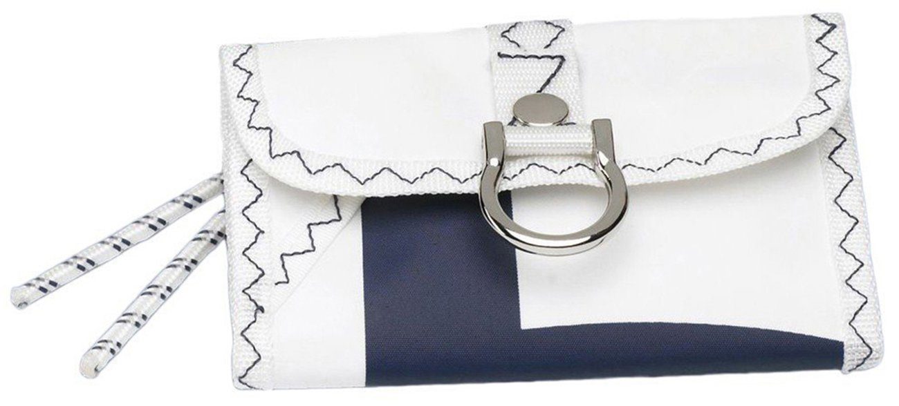 Brieftasche Sea Wallet Portemonnaie aus Segeltuch Weiß/Marineblau