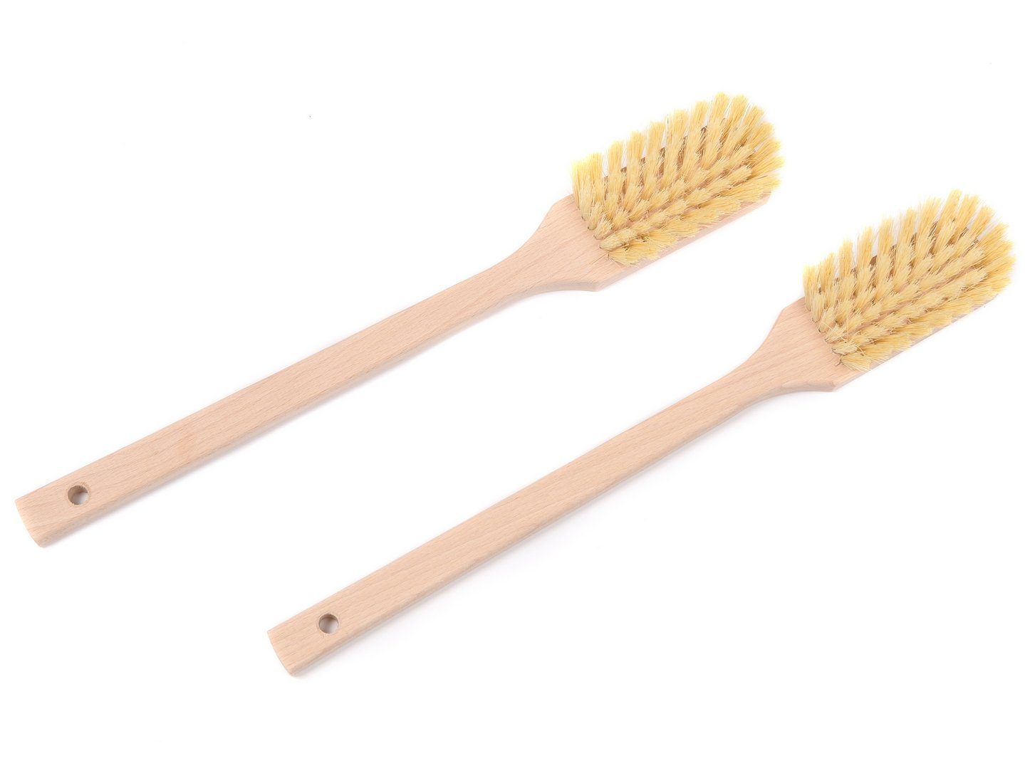 BawiTec Reinigungsbürsten-Set 2 Stielbürsten Reinigungsbürsten Langstiel Bürsten Holz, (Doppelpack)