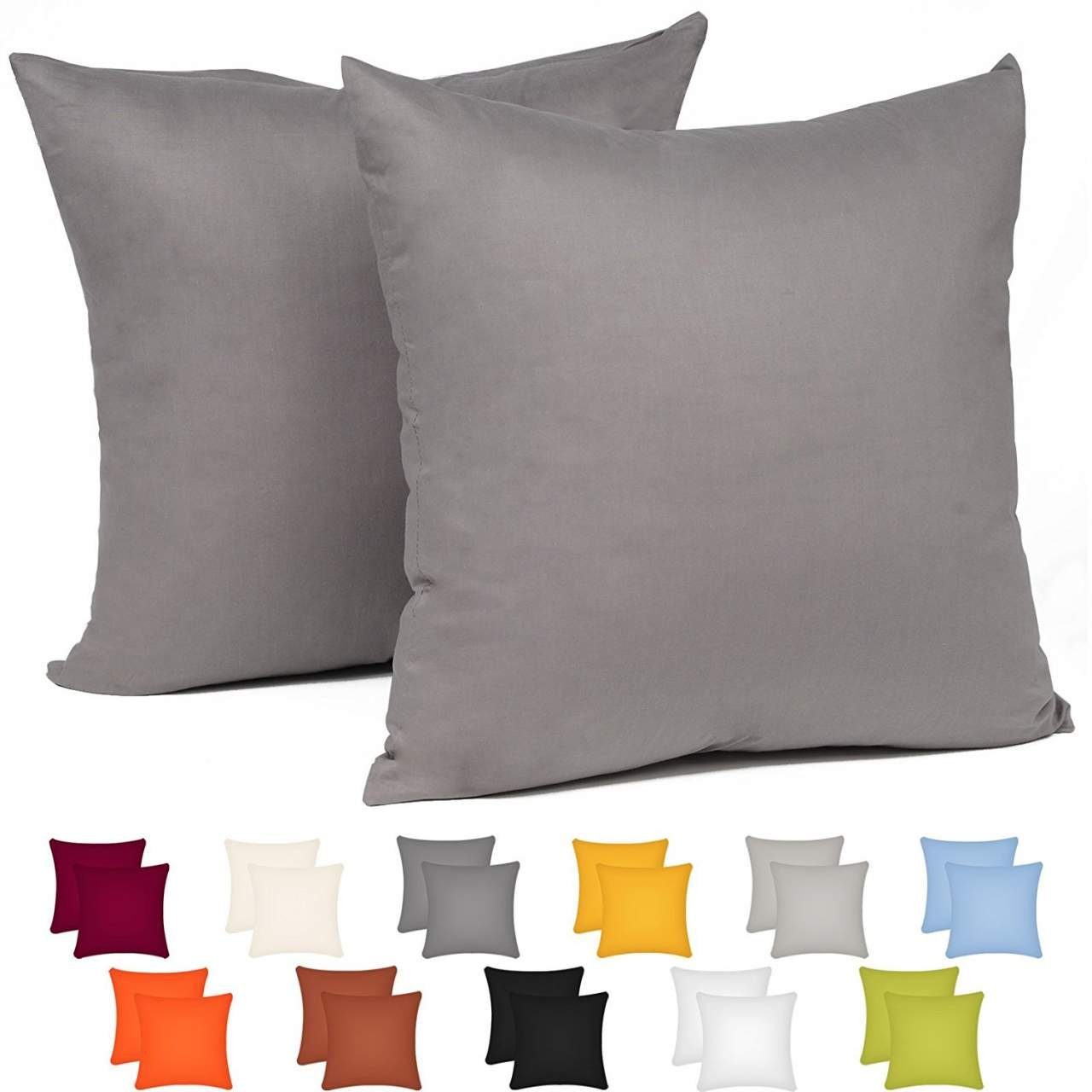 Woltu Kissenbezug, (2 Stück), Kissenhülle 100% Baumwolle mit Reissverschlus günstig online kaufen