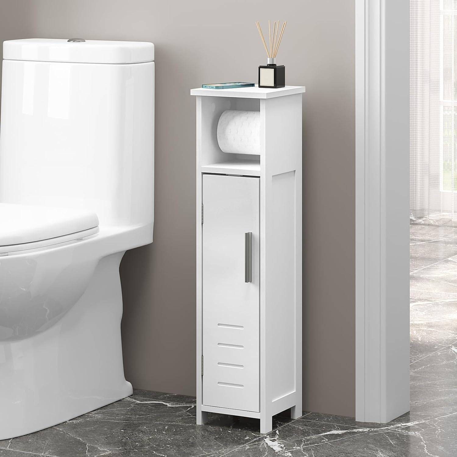 EUGAD Toilettenpapierhalter (1-St), freistehend, schmal mit Tür, 18x18x71 c günstig online kaufen