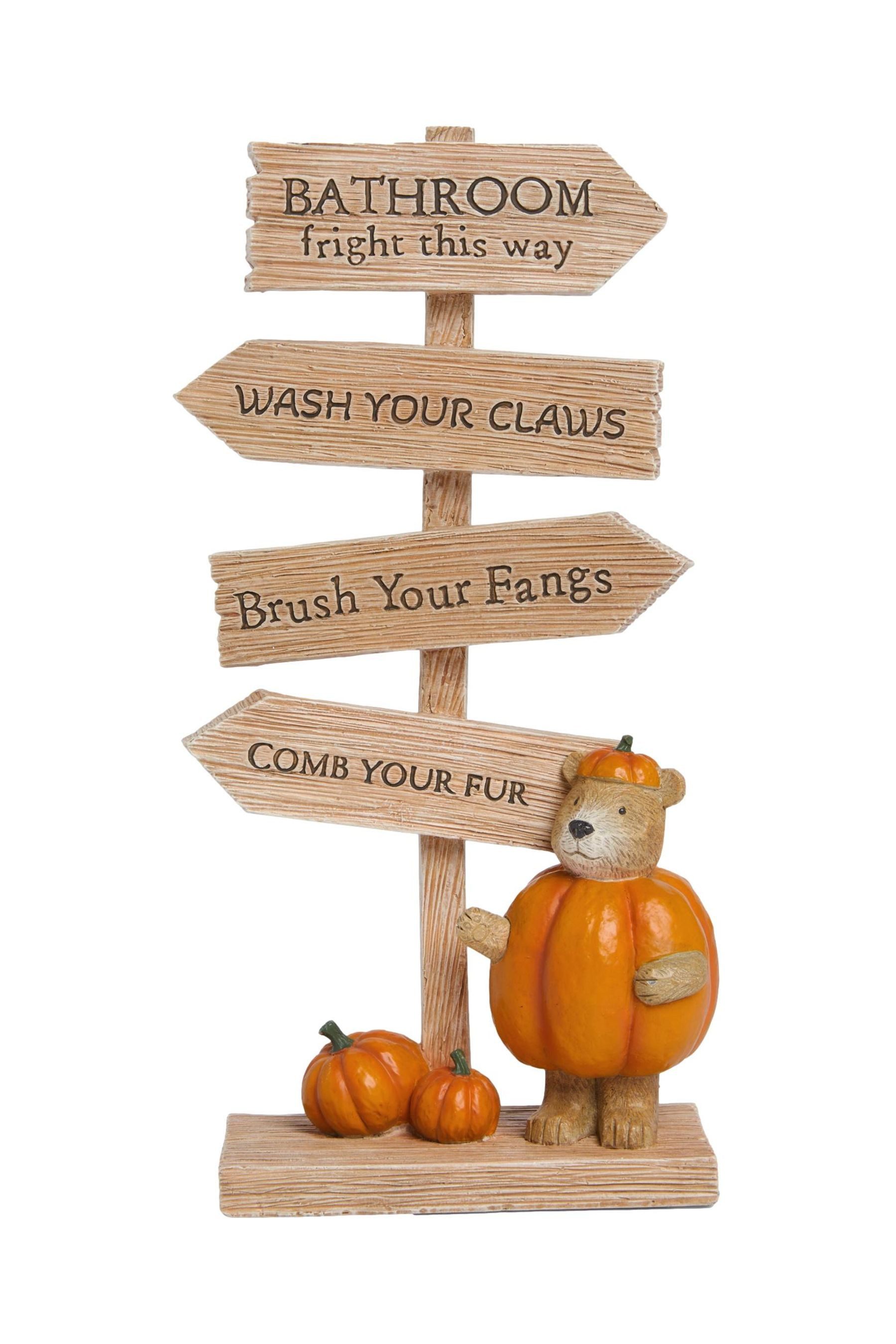 Next Dekofigur Bertie Bear Slogan-Schild, Halloween-Kürbis günstig online kaufen