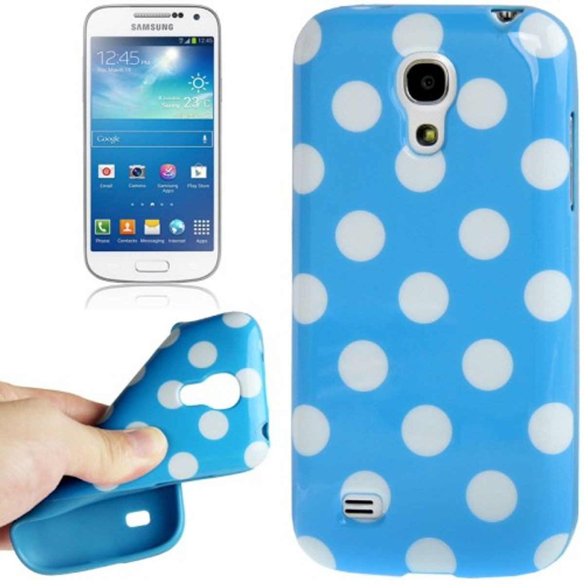 König Design Handyhülle Samsung Galaxy S4 Mini, Samsung Galaxy S4 Mini Handyhülle Backcover Blau