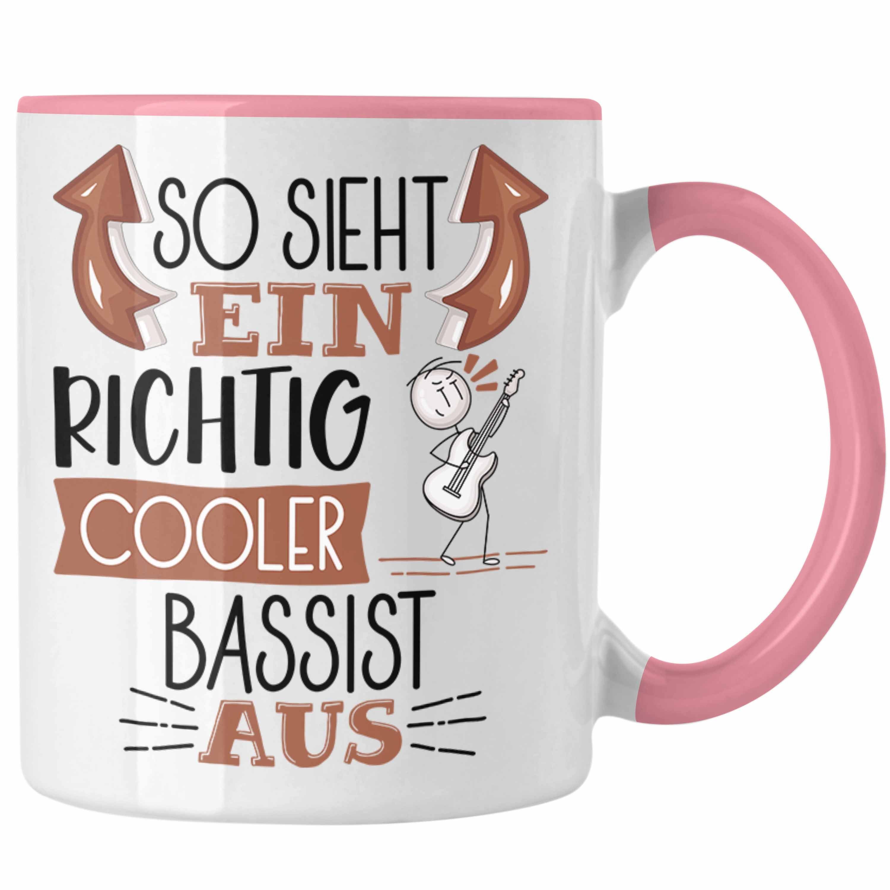 Trendation Tasse So Sieht Ein Richtig Cooler Bassist Aus Tasse Geschenk für Bassist Geb Rosa