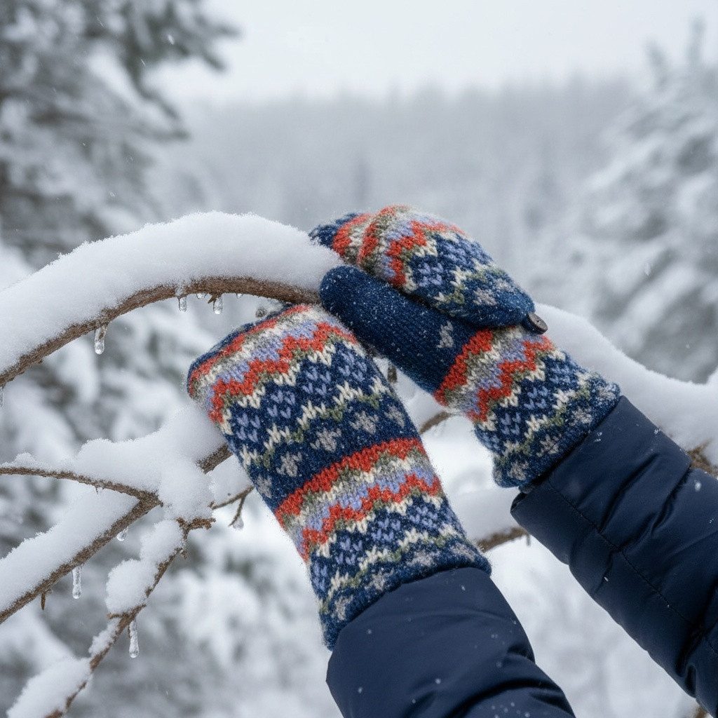 Guru-Shop Strickhandschuhe Handgestrickte Handschuhe, Klapphandschuhe.. günstig online kaufen