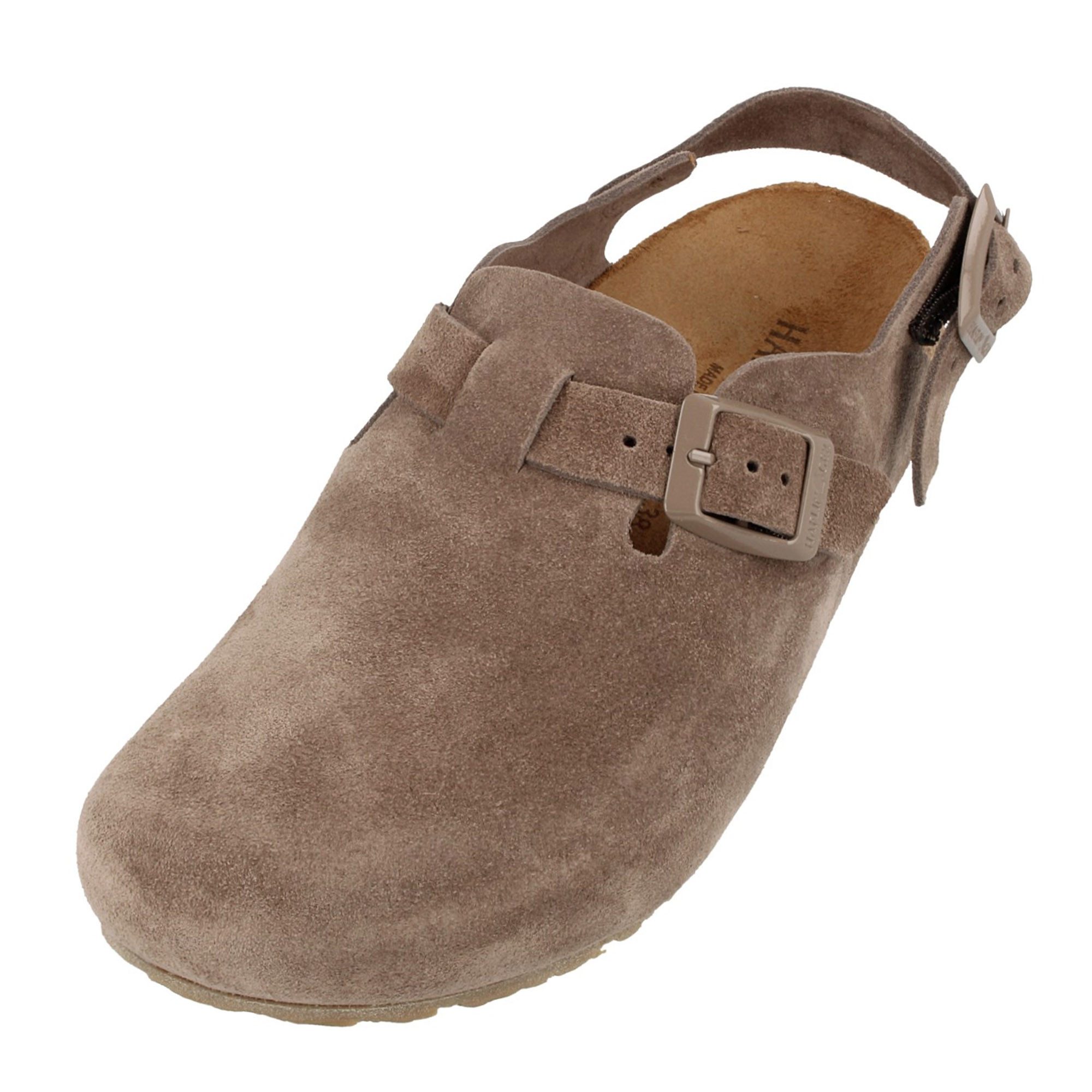 Haflinger Haflinger Faro Lederclog mit Korkfußbett und Fersenriemen Unisex Hausschuh