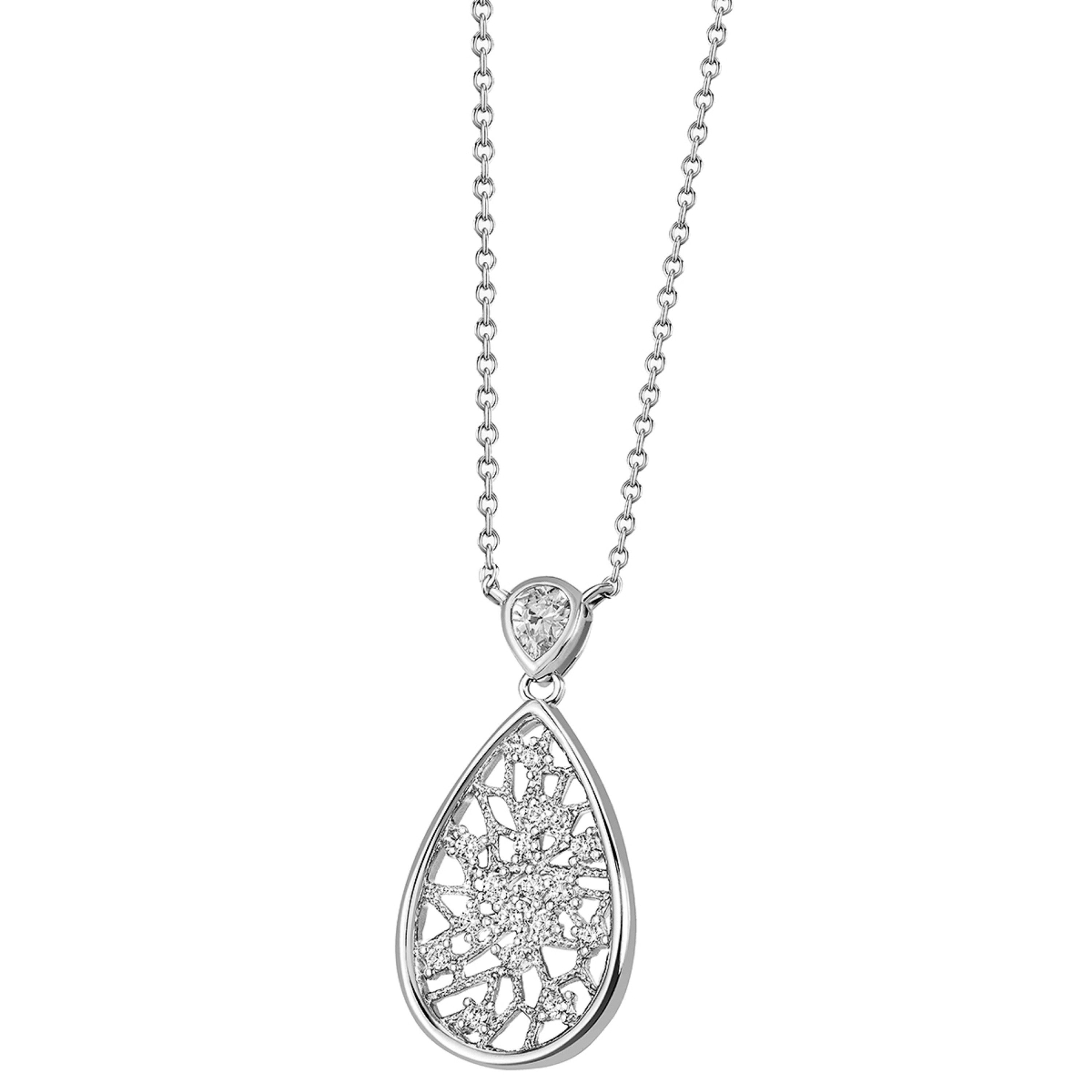 Kette mit Anhänger Schmuck Geschenk Silber 925 Halsschmuck Halskette Ankerkette Tropfen