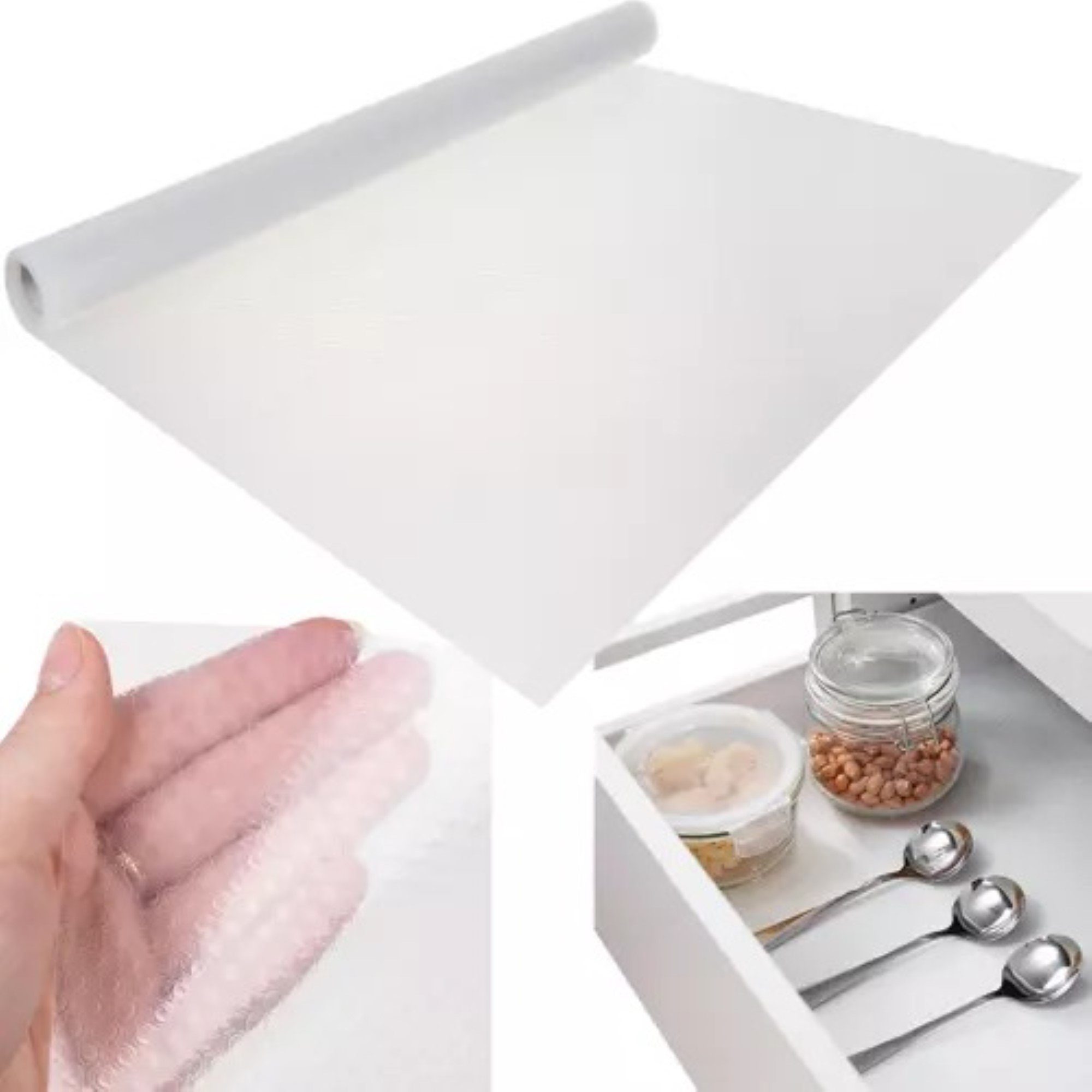 Ruhhy Schubladenmatte Antirutschmatte für Schublade/Schrank - 300x50cm (Antirutschmatte-Rolle-Set, Antirutschmatte-Rolle), Antirutschmatte schützt vor Verrutschen und Kratzern auf Oberflächen.