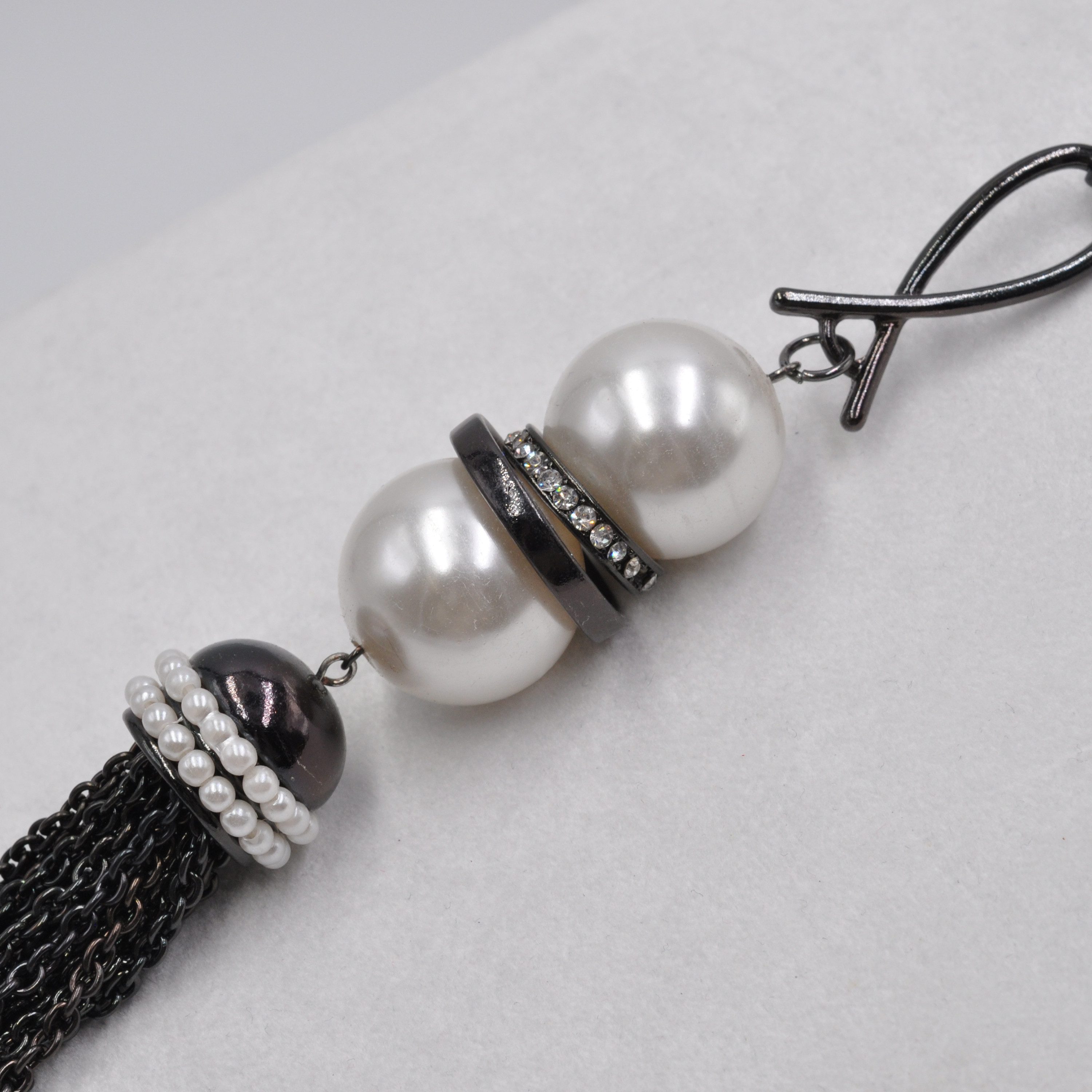 Firetti Lange Kette Schmuck Geschenk Shiny Lush Pearl Y-Kette, mit Glasstein - mit Kunststoffperle