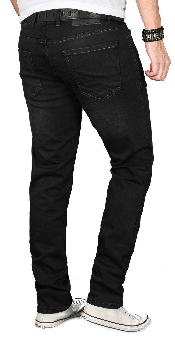 mit Salvarini Alessandro schwarz ASGenova Straight-Jeans Elasthan Stretch