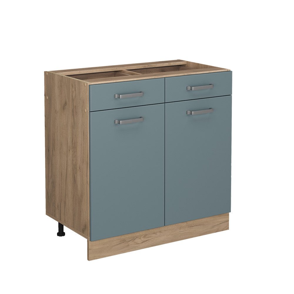 Vicco Unterschrank R-Line, Blau-Grau/Goldkraft Eiche, 80 günstig online kaufen