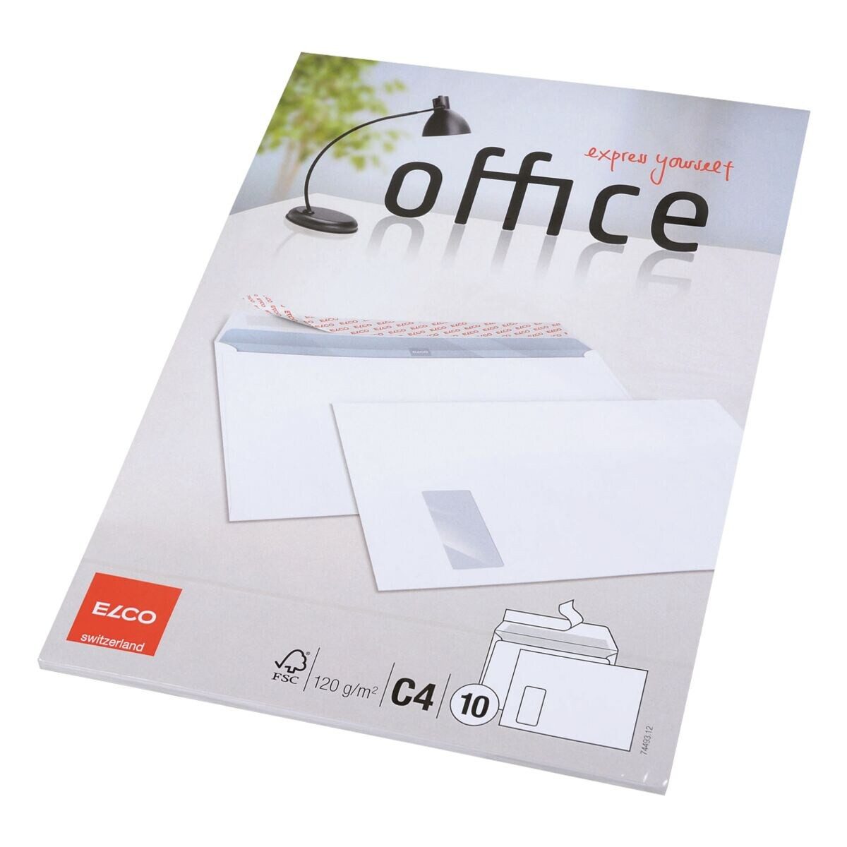 ELCO Briefumschlag Office, C4, mit Fenster, Haftklebung