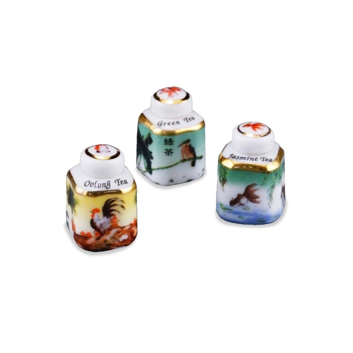 Dekofigur Miniatur - Asiatische 001.440/5 Porzellan Teedosen, Reutter