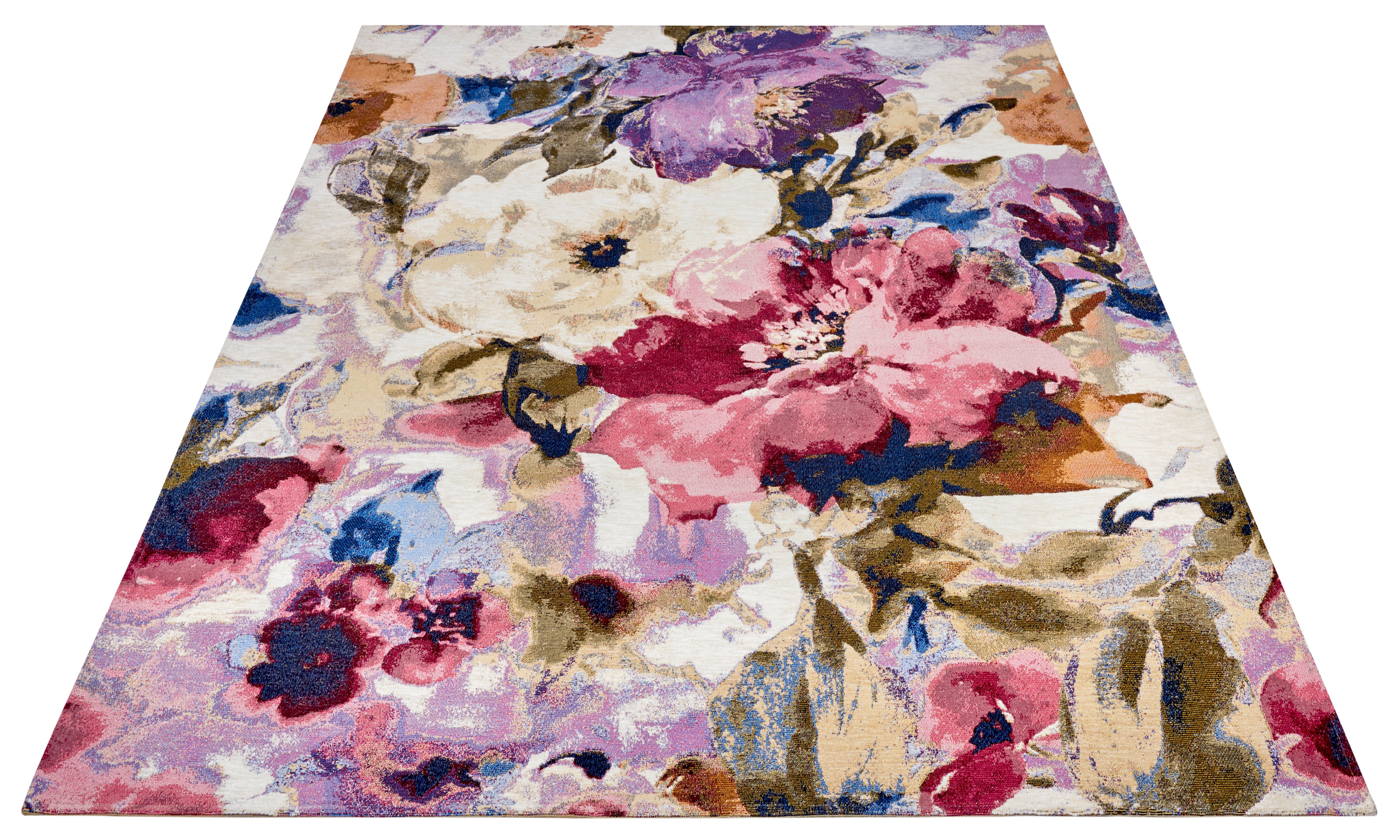 HANSE Home Teppich Atika, rechteckig, Höhe: 5 mm, Floral, Kurzflor, pflegeleicht, Anti-Slip, Glanz, Wohnzimmer