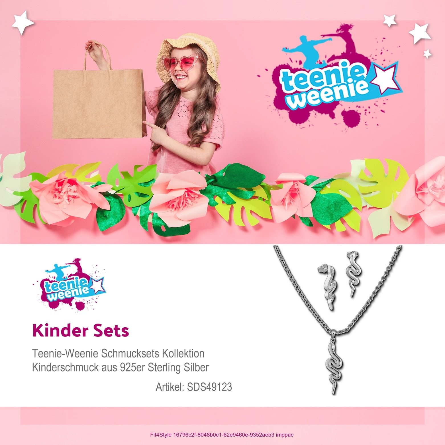 Teenie-Weenie Schmuckset Teenie-Weenie Schlange Kette und Ohrringe (3-tlg., Schmucksets), Schmucksets (Schlange) 925 Sterling Silber, Farbe: silber