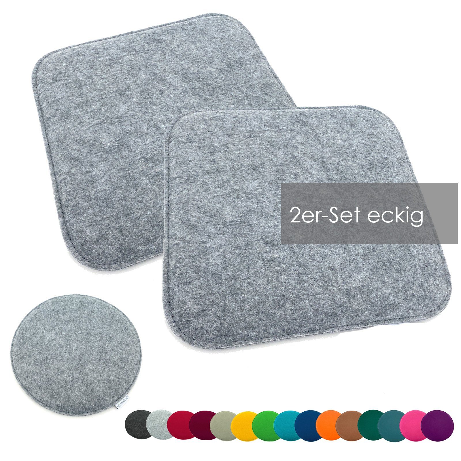 heimtexland Подушки Filz Sitzauflage Stuhlkissen Bankkissen abwaschbar, Filzkissen eckig & rund I Indoor Outdoor I bequem & robust