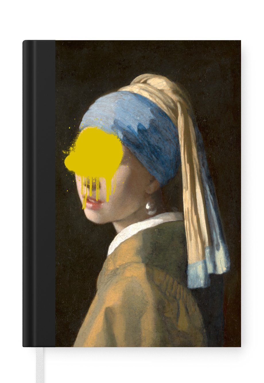 MuchoWow Notizbuch Mädchen mit Perlenohrring - Johannes Vermeer - Gemälde, Journal, Merkzettel, Tagebuch, Notizheft, A5, 98 Seiten, Haushaltsbuch