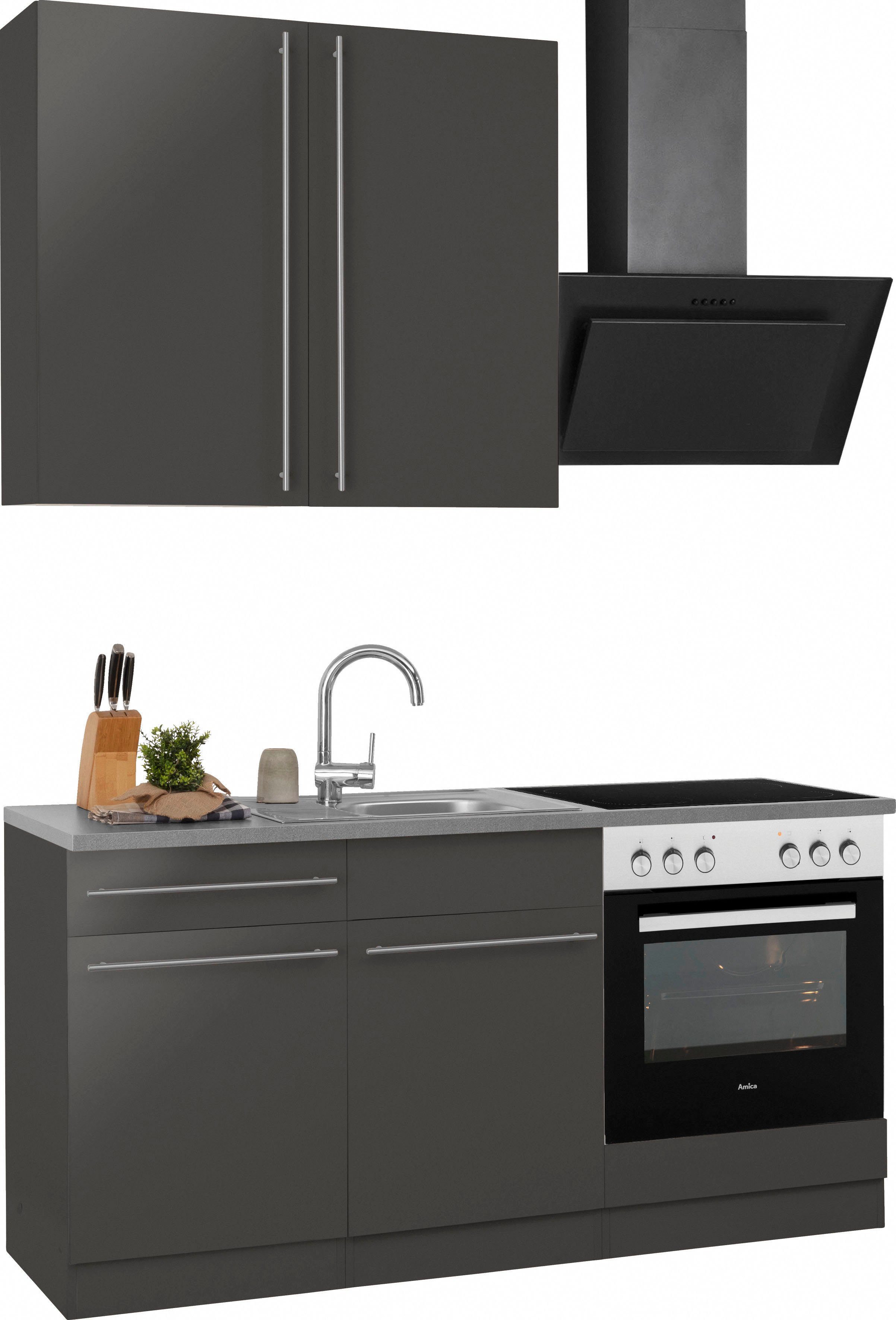 wiho Küchen Pantryküche Chicago, wahlweise mit E-Geräten, Breite 160 cm