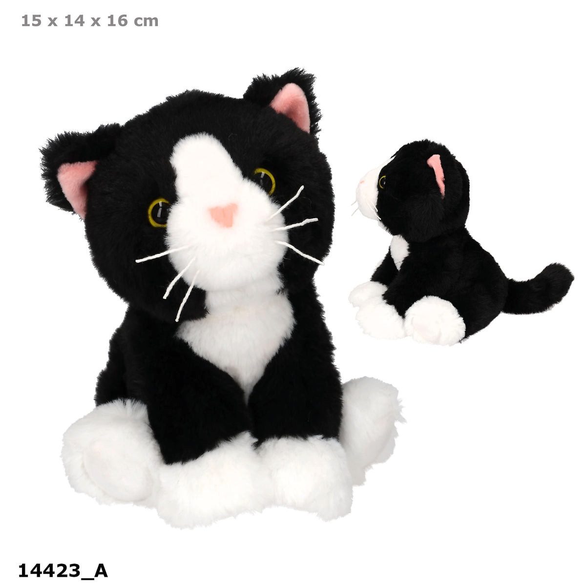 Depesche Spiel TOPModel Plüschkatze Mochi schwarz-weiß, 16 cm