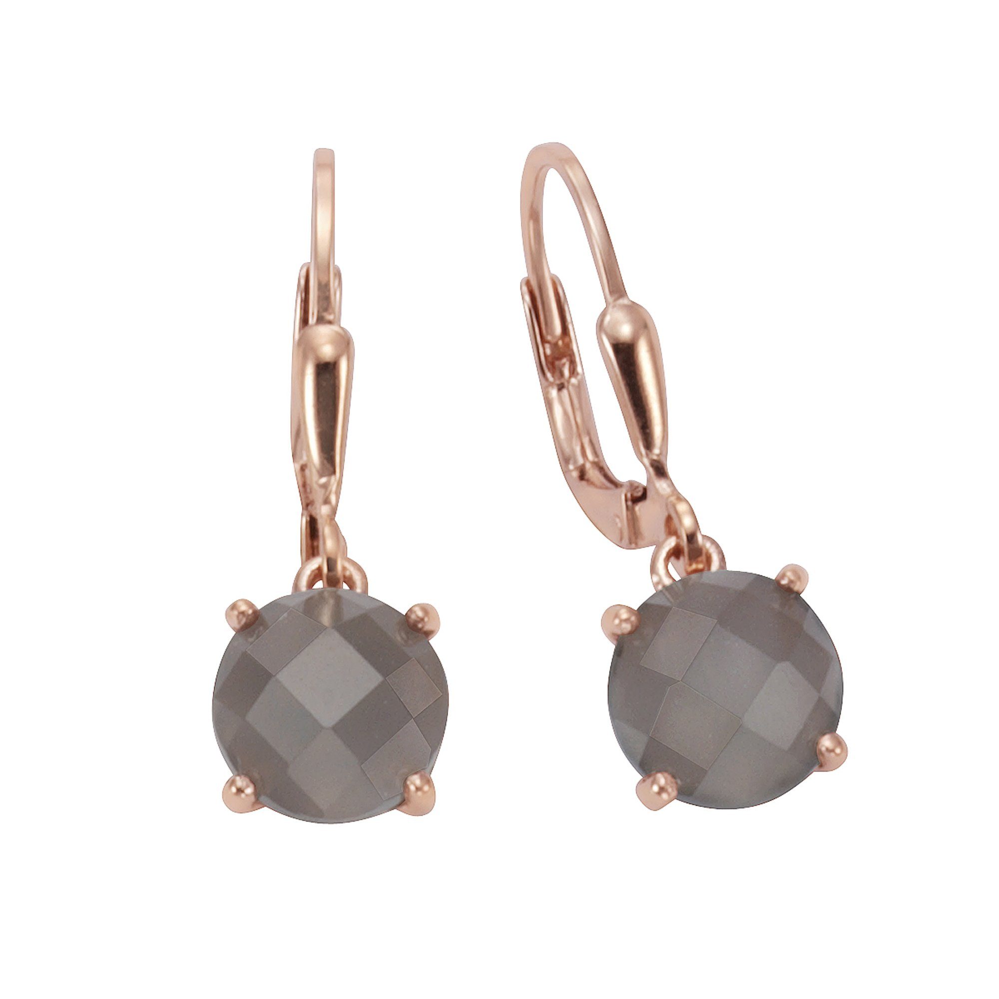 Jamelli Paar Ohrhänger 925 Silber rosé vergoldet Mondstein grau günstig online kaufen