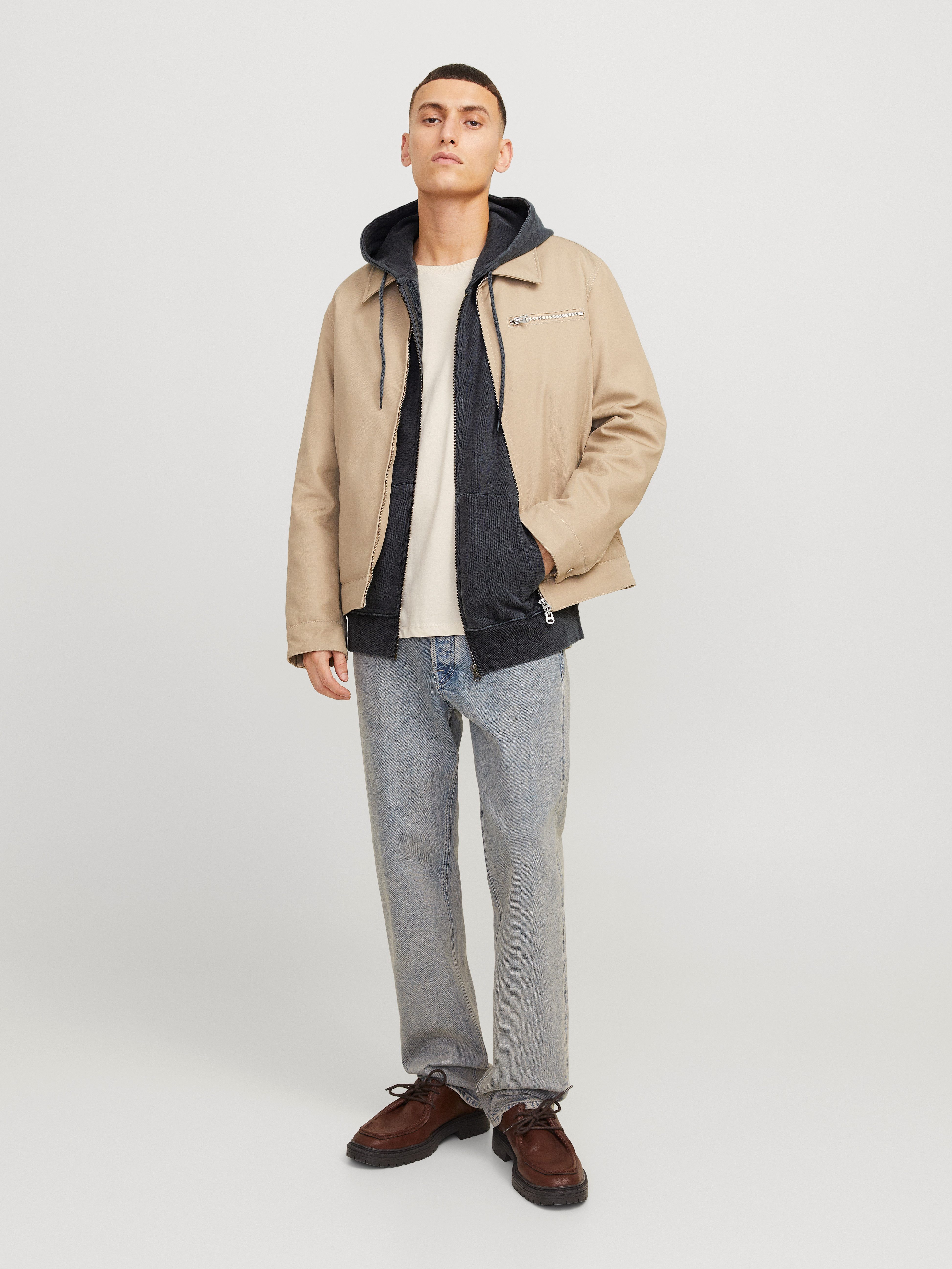 Jack & Jones Kapuzensweatjacke JJECHARGE Hoodie mit Kapuze, Kordelzug und Taschen unifarben, modisch, loose fit, Baumwolle, Kapuze