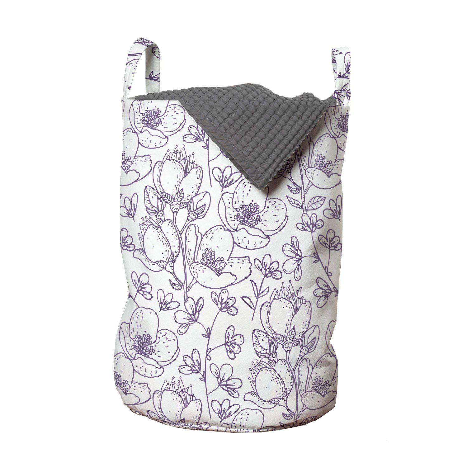Abakuhaus Wäschesäckchen Wäschekorb mit Griffen Kordelzugverschluss für Waschsalons, Blume Frühling blühten Blumen-Knospen