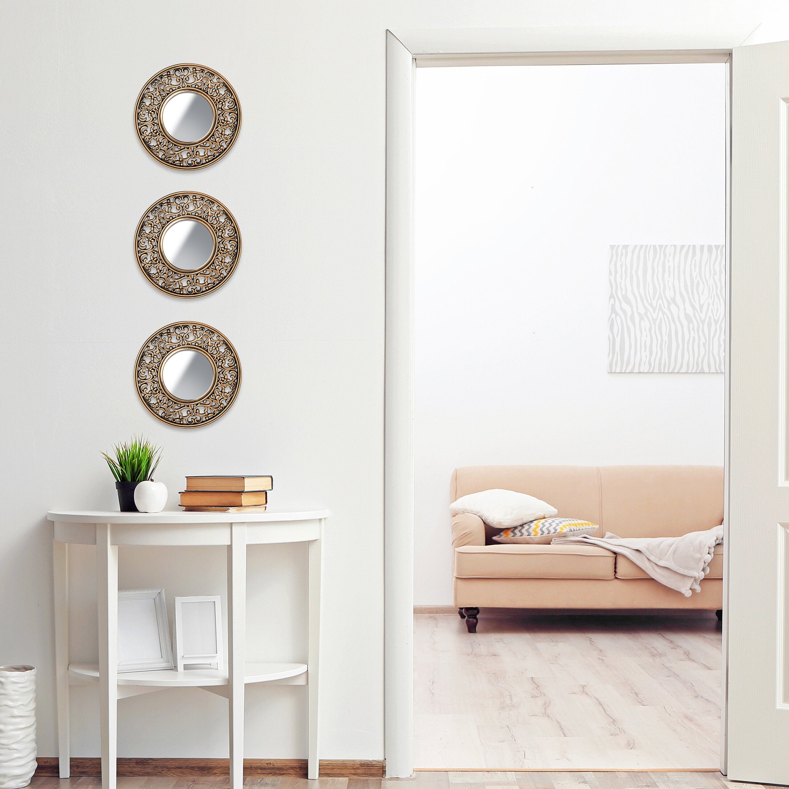 relaxdays Wandspiegel Deko Spiegel 3er Set günstig online kaufen