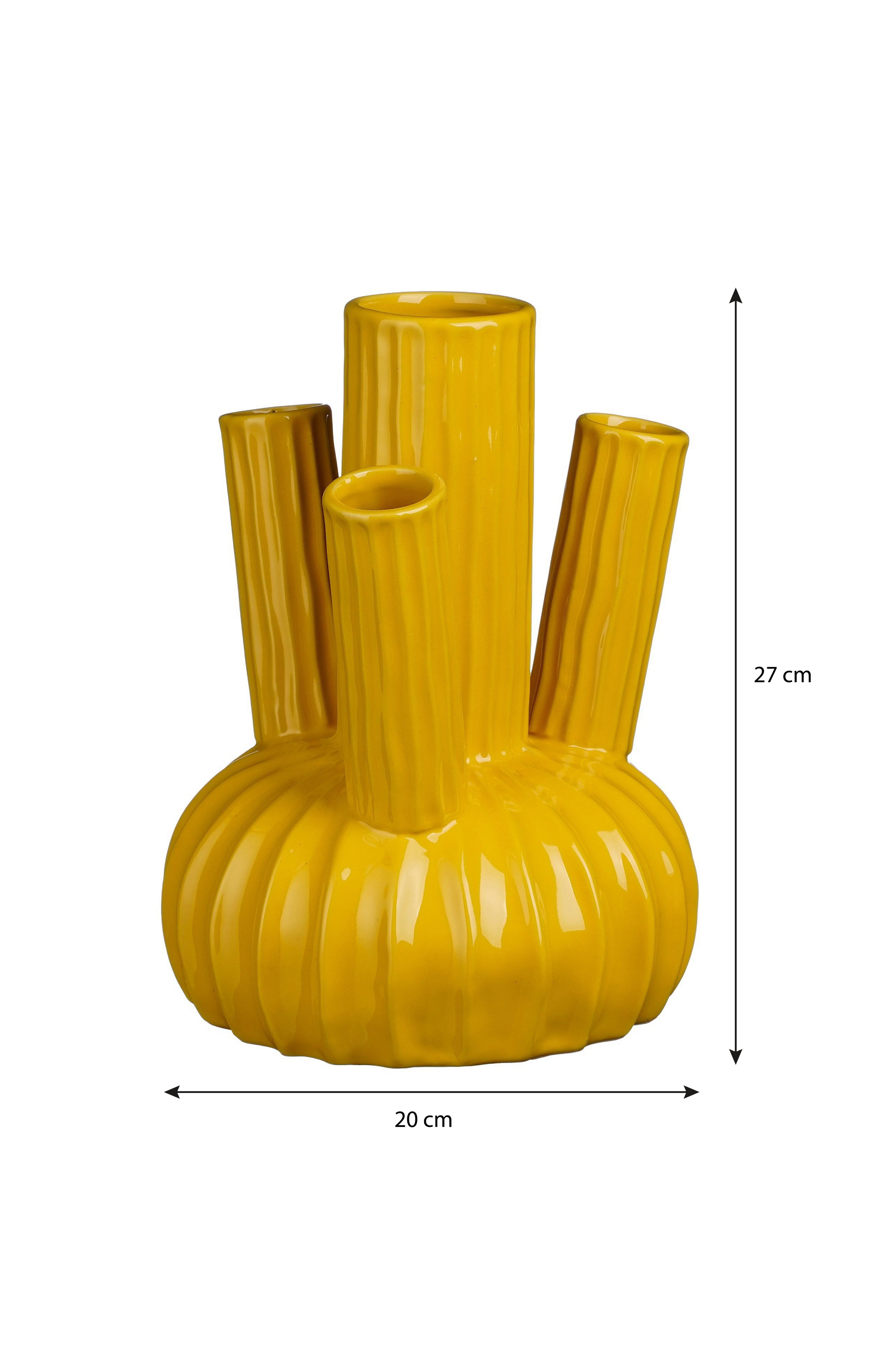 Mica Decorations Dekovase Mica Decorations Felipe Tulpenvase gelb - h27xd20cm