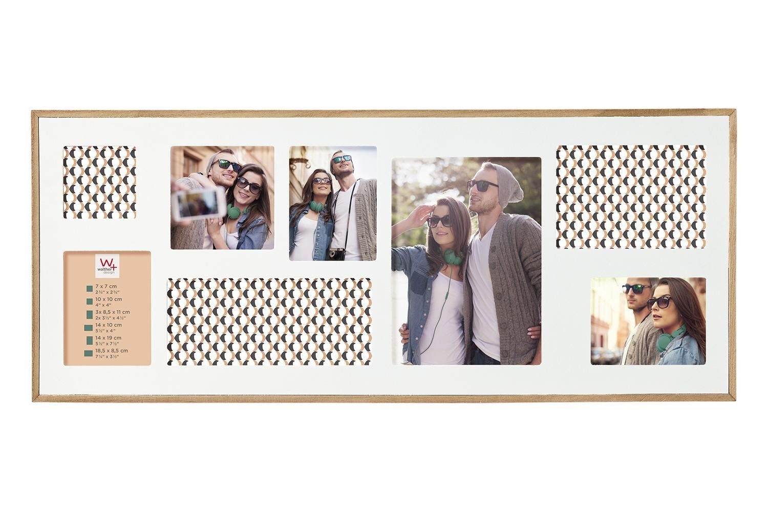 Walther Design Bilder-Collage Mehrfachbilderrahmen URBAN LIV, Beige, B 61 cm, (1 St), aus MDF mit Holzpassepartout und Glasfront