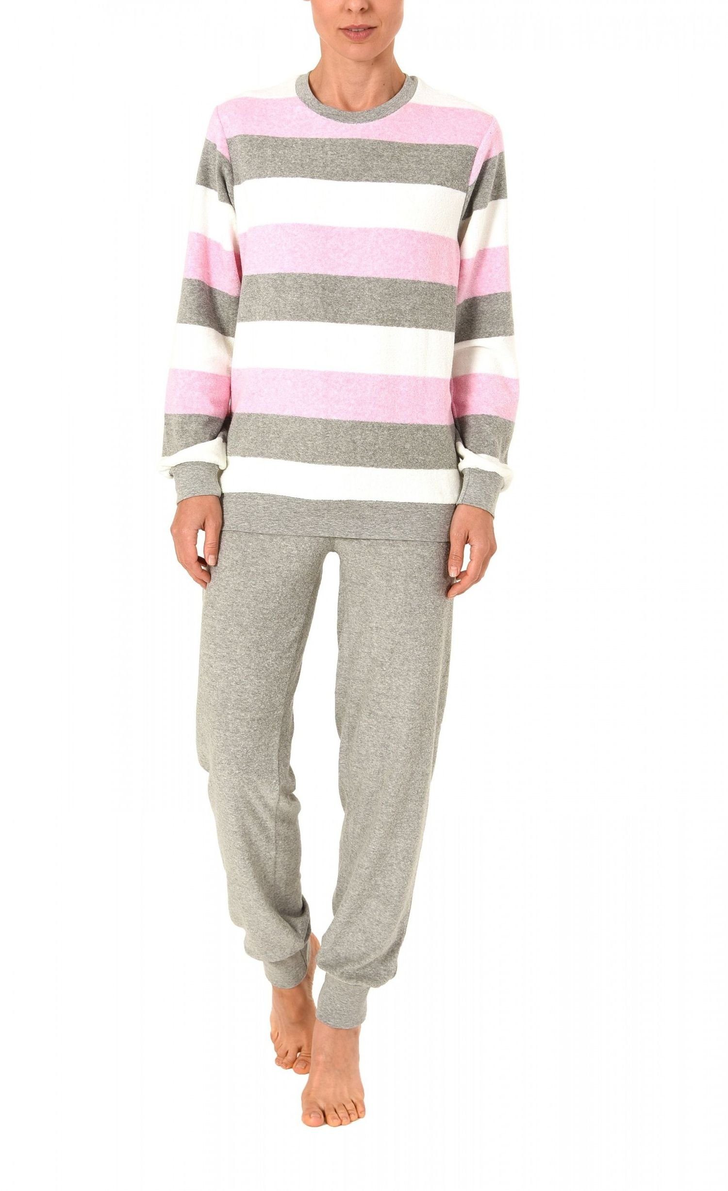 Normann Pyjama »Damen Frottee Pyjama lang mit Bündchen in einer tollen  Streifenoptik – 62054« online kaufen | OTTO