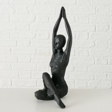 BOLTZE Dekofigur 2er Set "Marysa" aus Kunststoff in schwarz, Yogafigur (2 St)