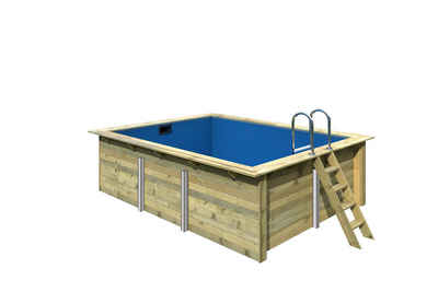 Poolomio Pool TREND Holzpool-Set Rechteckig - in verschiedenen Größen (Set)
