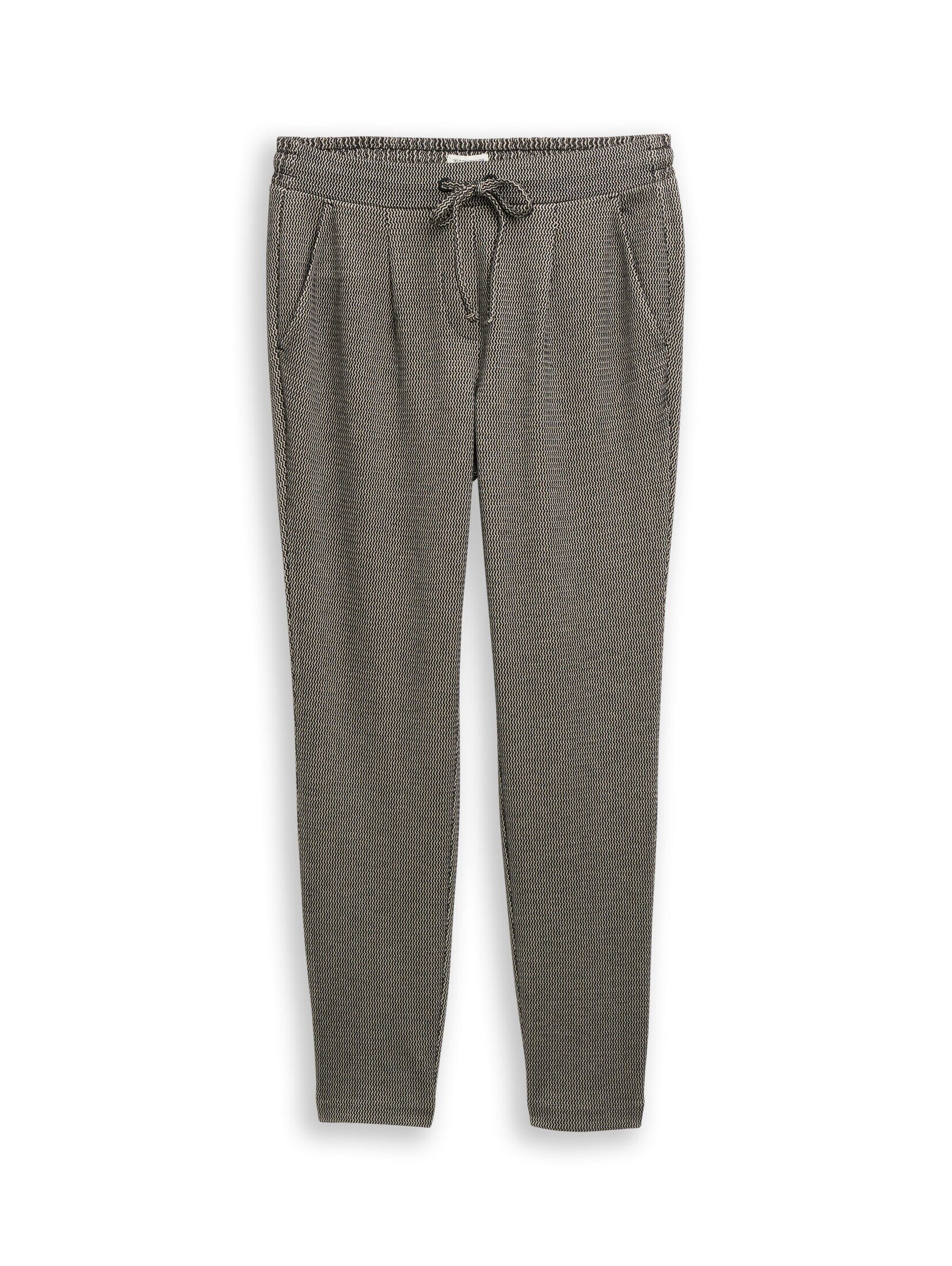TOM TAILOR Stoffhose Hosen & Chino Loose Slim Jacquard Hose mit Kordelzug