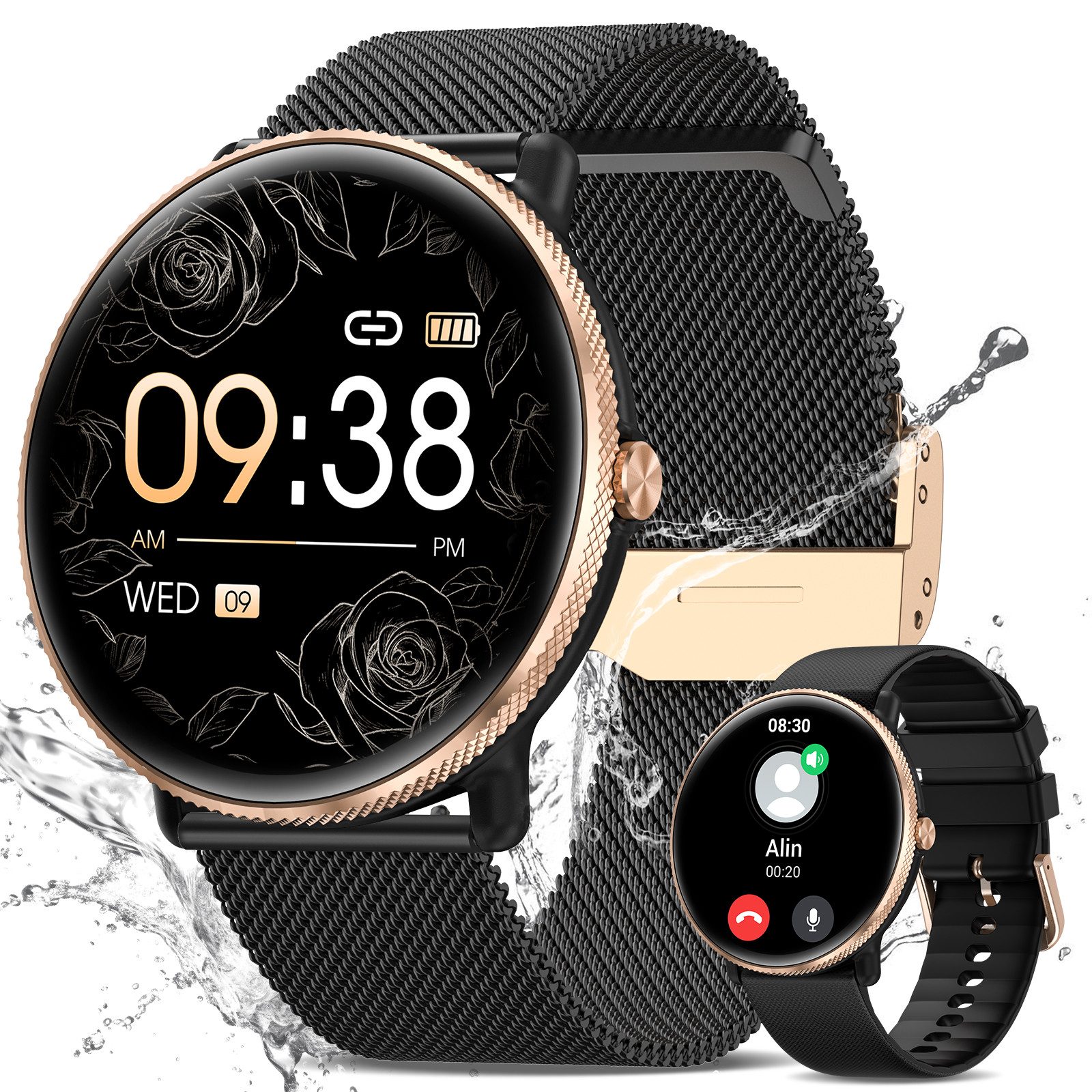 2025 Neueste Smartwatch Damen Fitness Uhr mit Bluetooth-Anruf Smartwatch