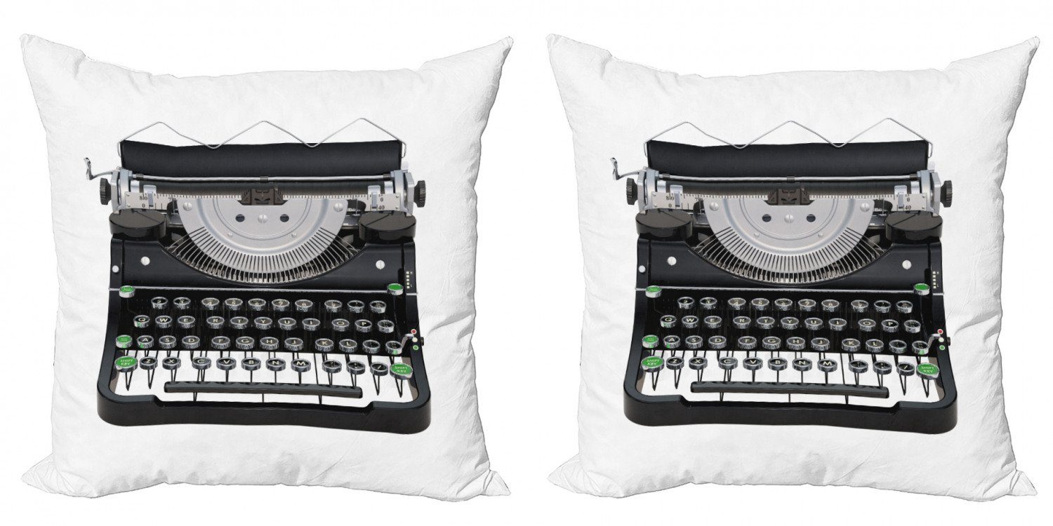 Kissenbezüge Modern Accent Doppelseitiger Digitaldruck, Abakuhaus (2 Stück), Schreibmaschine Antike Schreibgerät