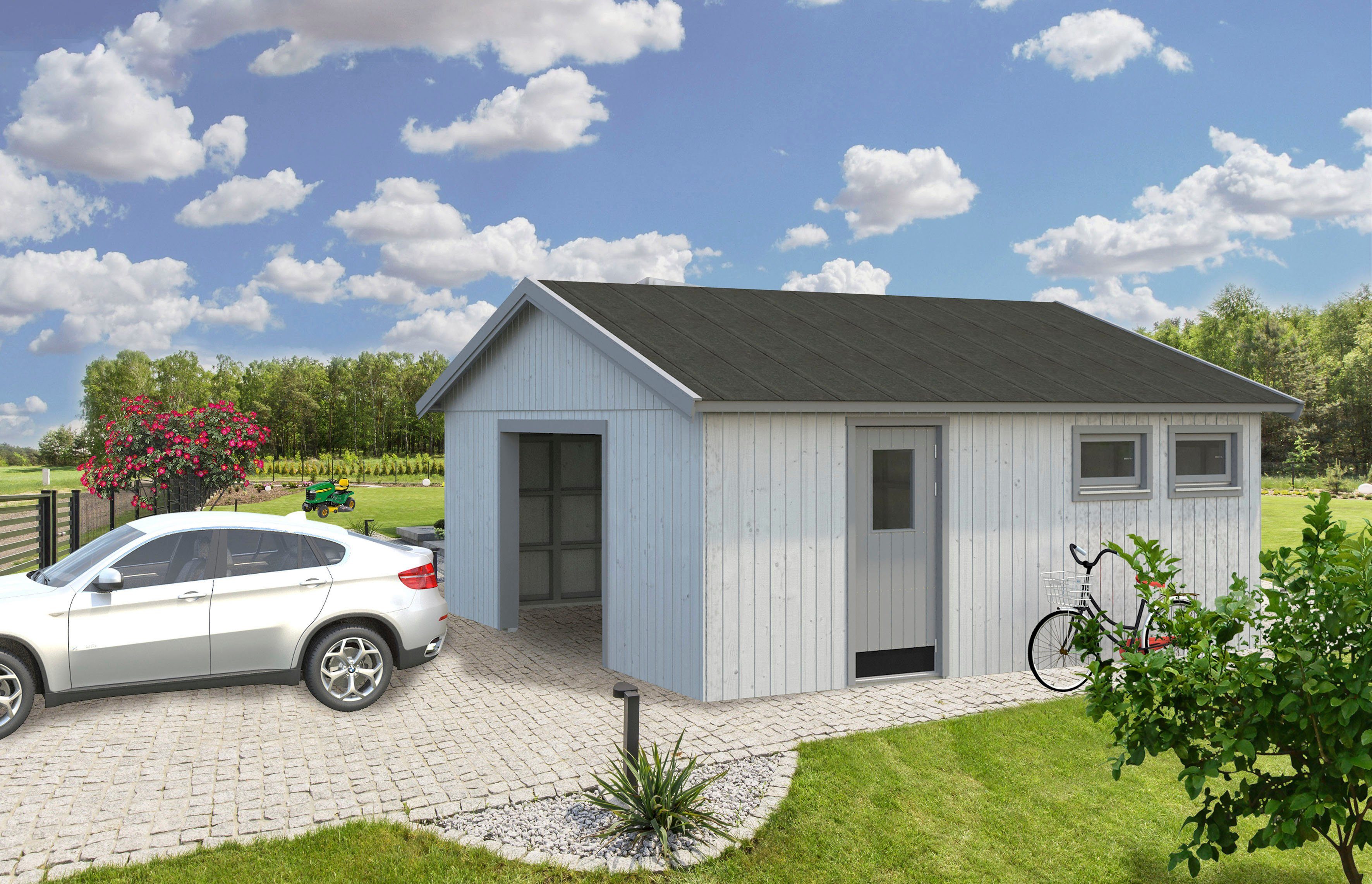 Palmako Garage Andre, BxTxH: 603x622x216 cm, ohne Tor, natur