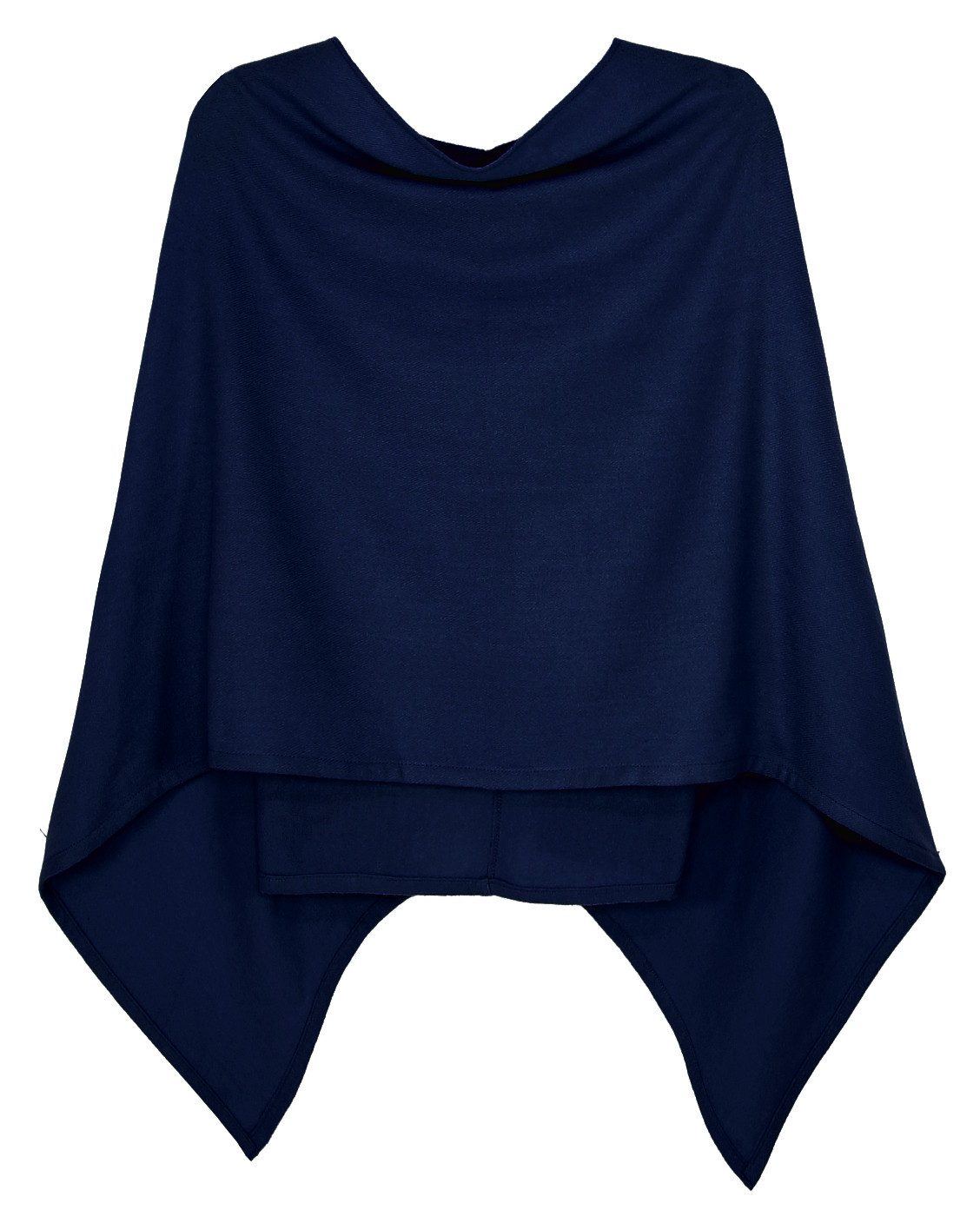 dy_mode Strickponcho Damen Poncho in Unifarben Weiches Strickponcho Cape Herbst Umhang in Unifarbe, Seitlich Lang Schnitt
