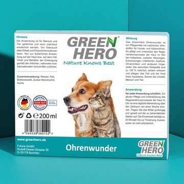 GreenHero Ohrenreiniger Ohrenwunder gegen Ohrmilben & Juckreis, 1-tlg., Ohrenpflege für Hund & Katze, bei Ohrmilben, Juckreiz, Entzündungen