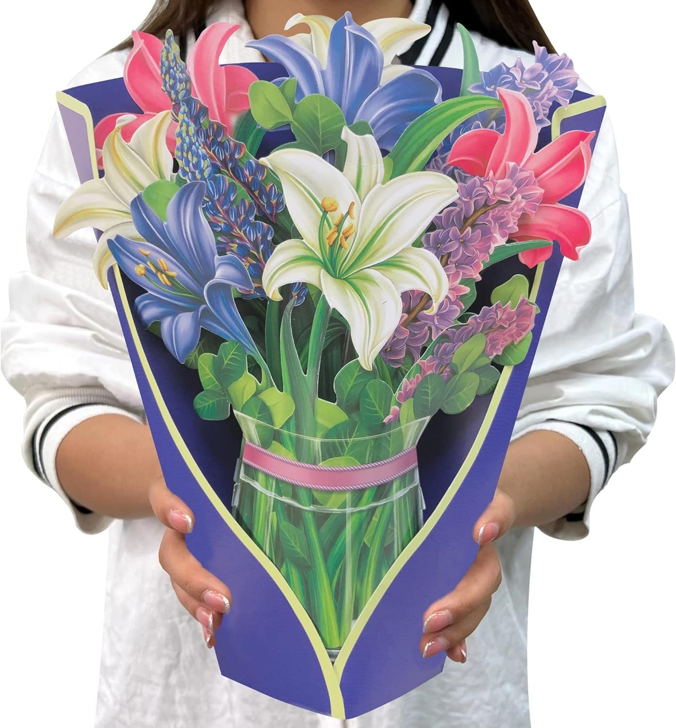 Geburtskarte Geburtstagskarte Pop up Aus Papier 30cm Blumenstrauß Grußkarte Notiz