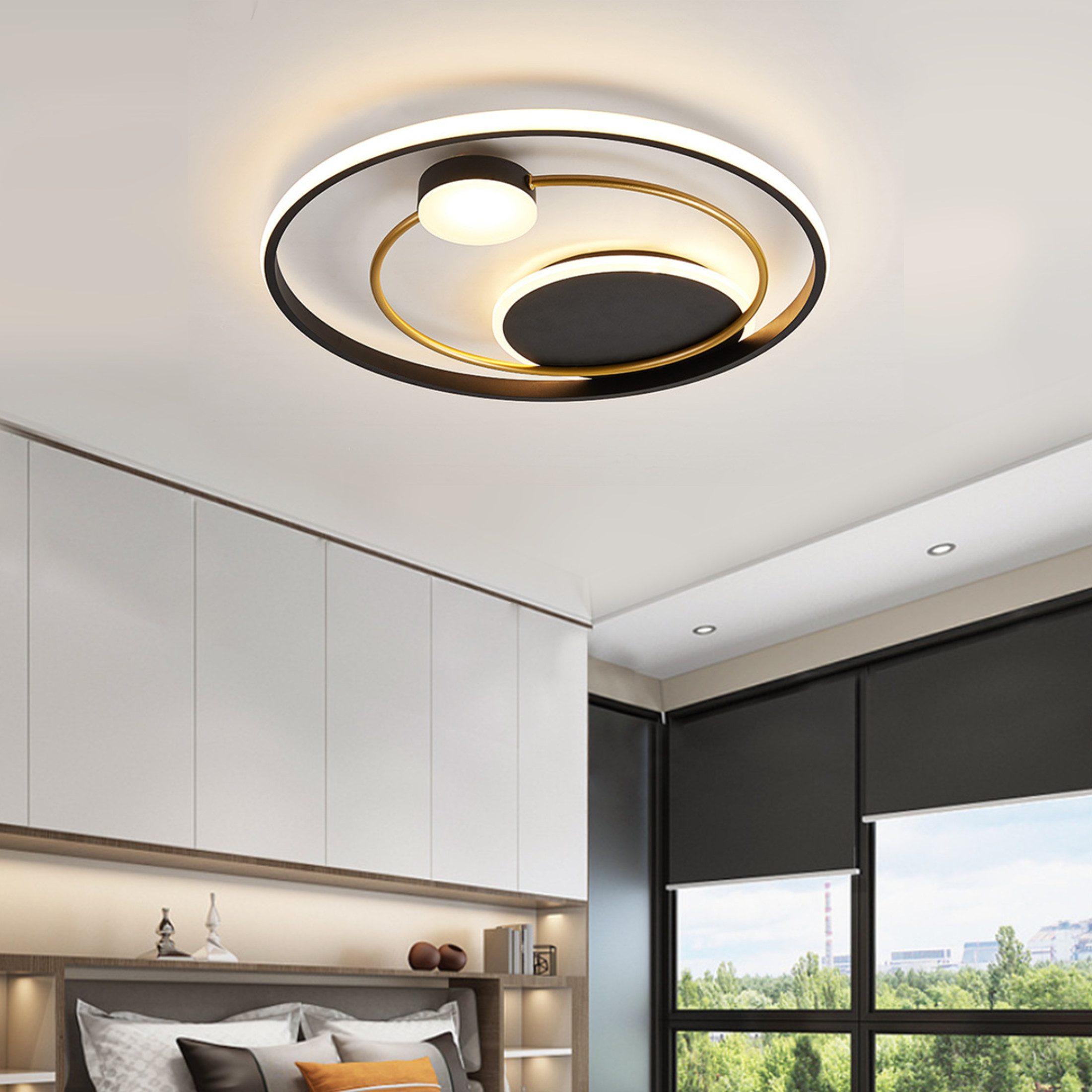 YINDN Deckenleuchte 50cm LED Deckenleuchten, Stufenlos günstig online kaufen