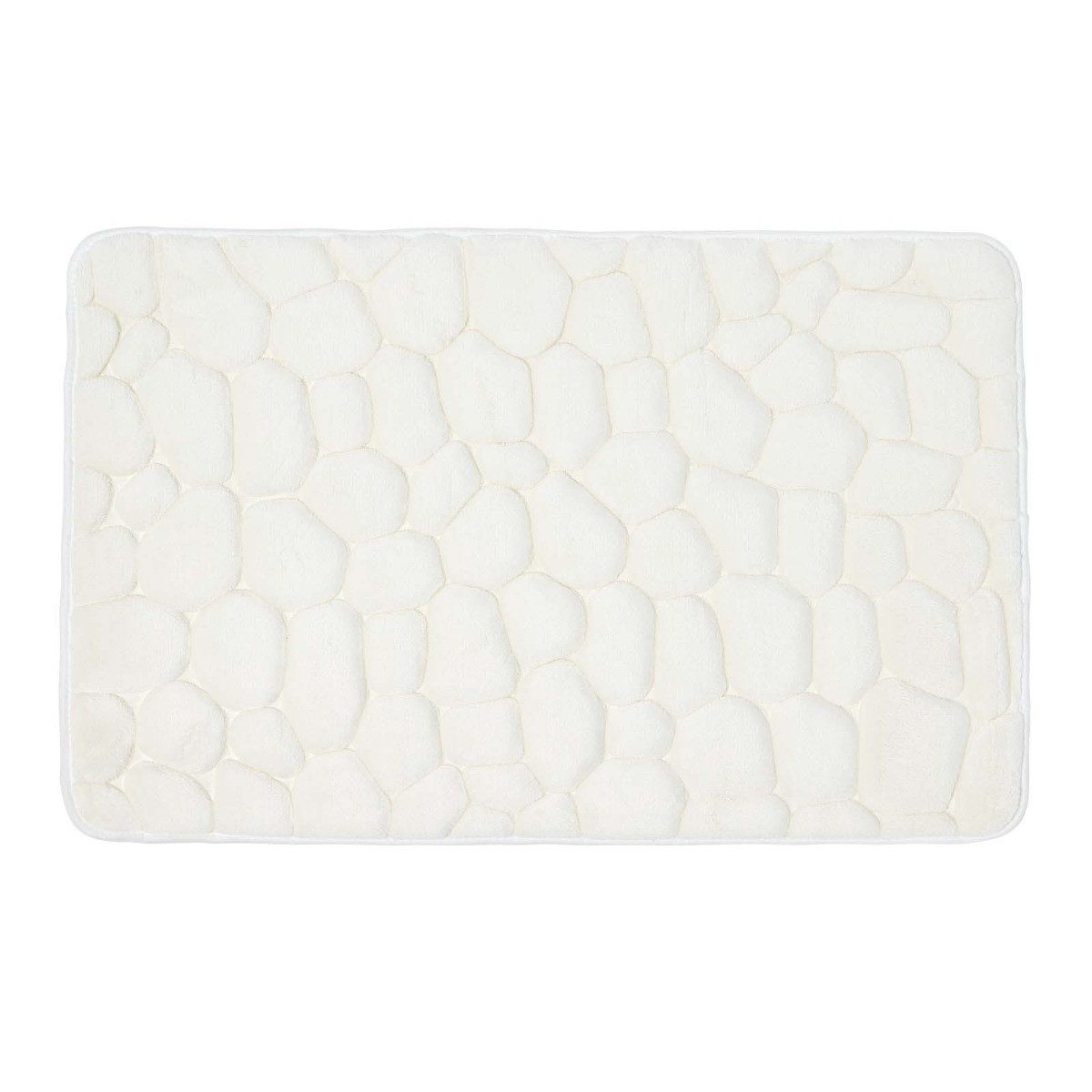 Homescapes Badematte Grauweiße Badematte aus Memory Foam in Kieseldesign, 50 x 80 x 1.3cm, Höhe 20 mm, Badematte - 50x80 cm